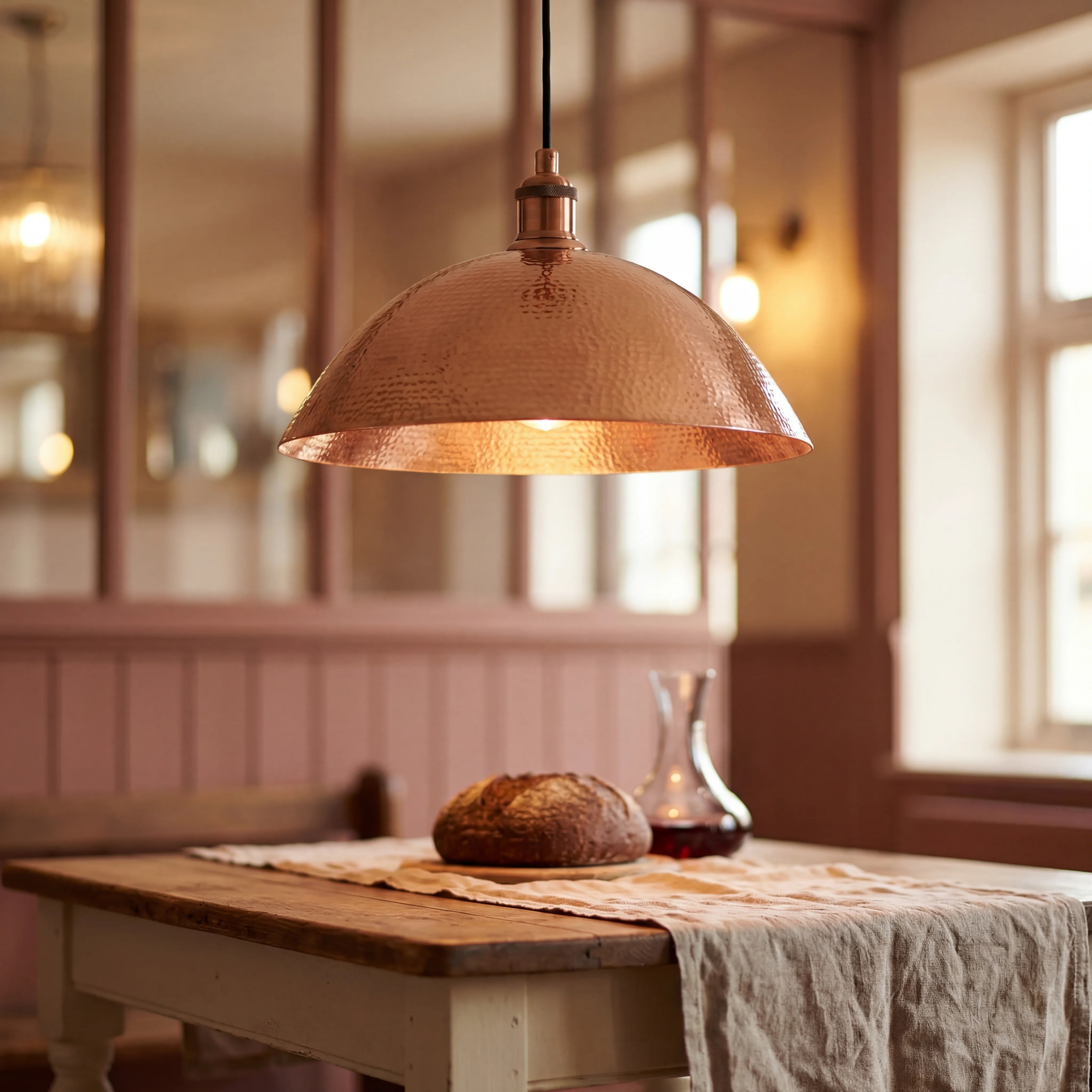 Doma Hammered Copper Pendant Lamp