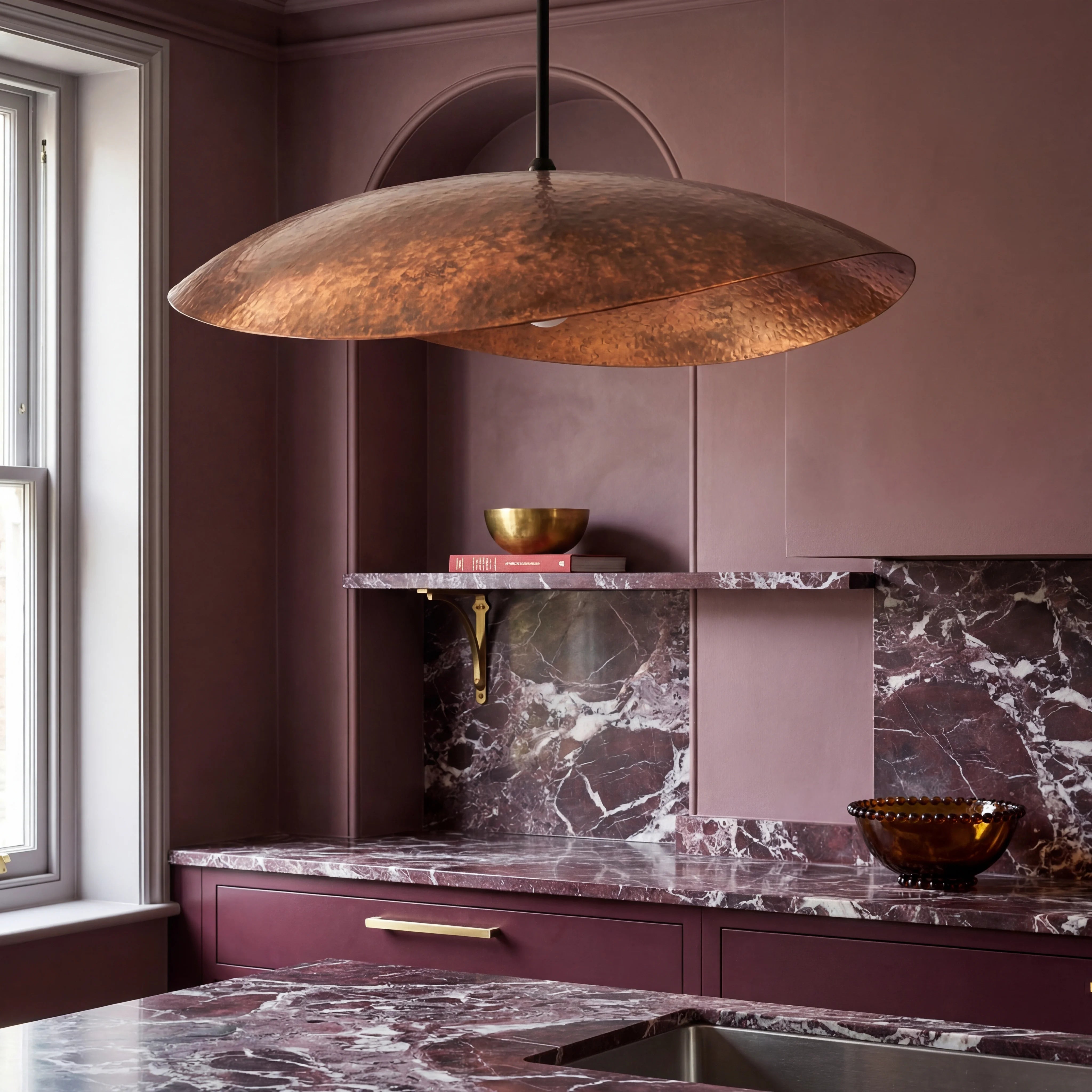 Sola Hammered Copper Pendant Lamp