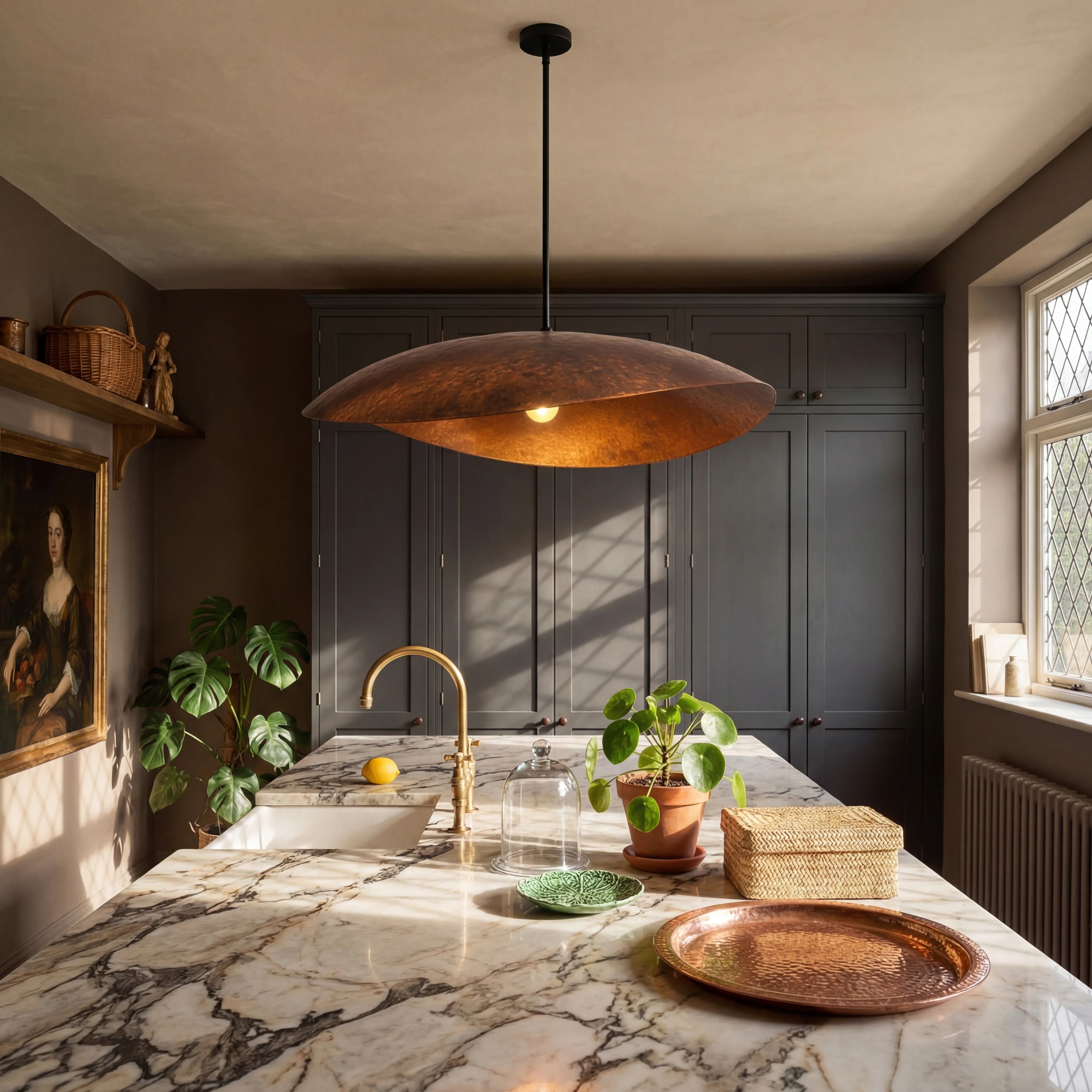 Sola Hammered Copper Pendant Lamp