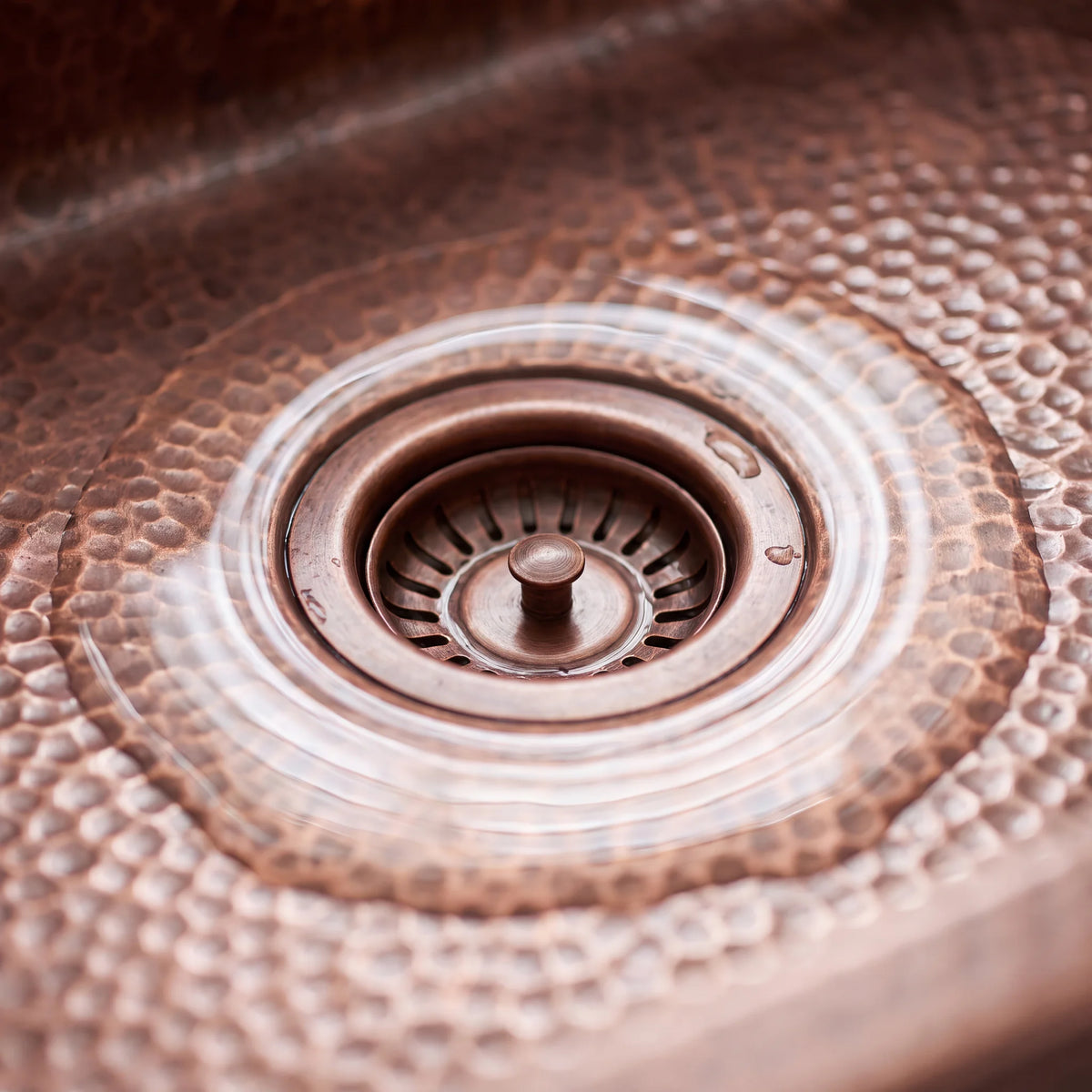 Russet Hand Hammered Copper Apron Front Sink