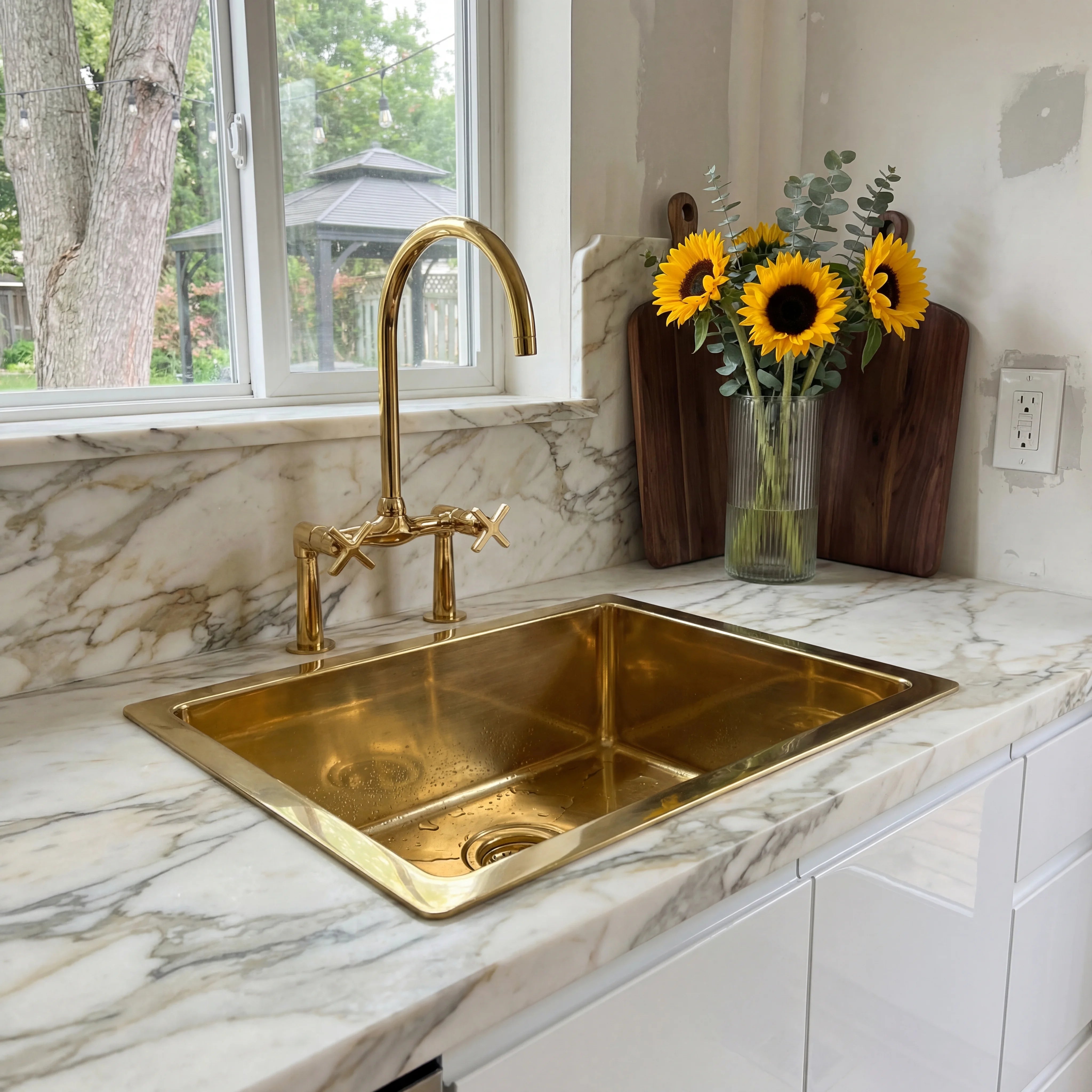 Polished Brass Undermount Kitchen Sink