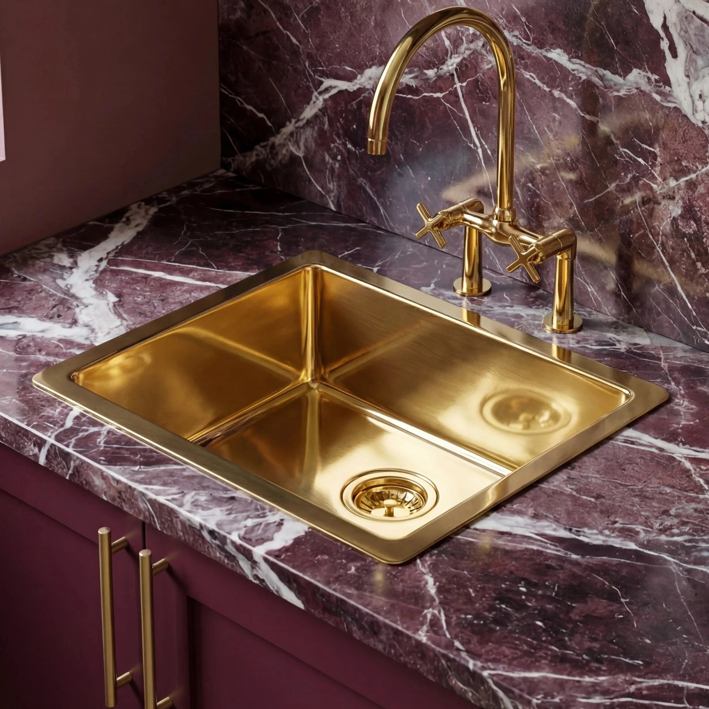 Polished Brass Undermount Kitchen Sink