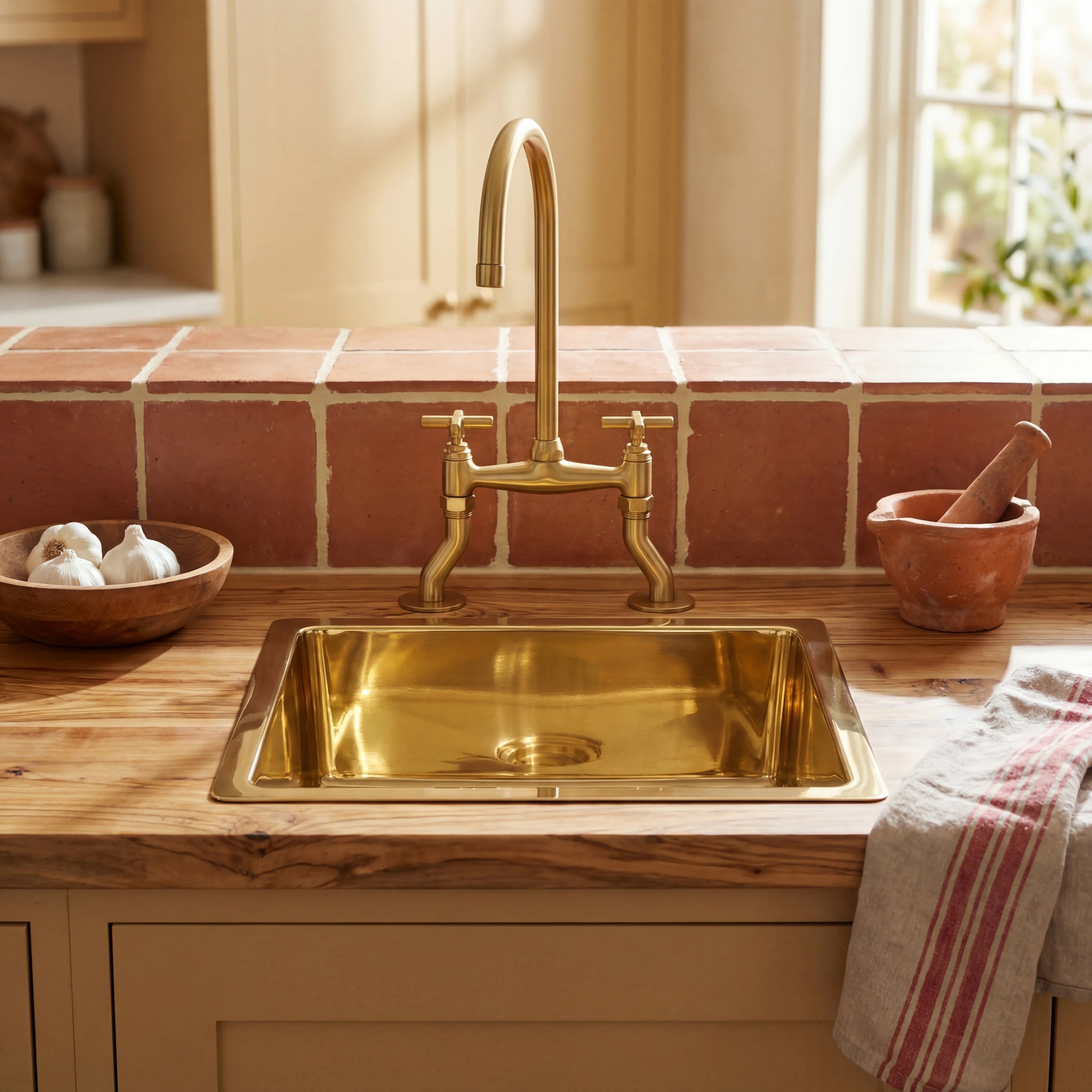 Polished Brass Undermount Kitchen Sink