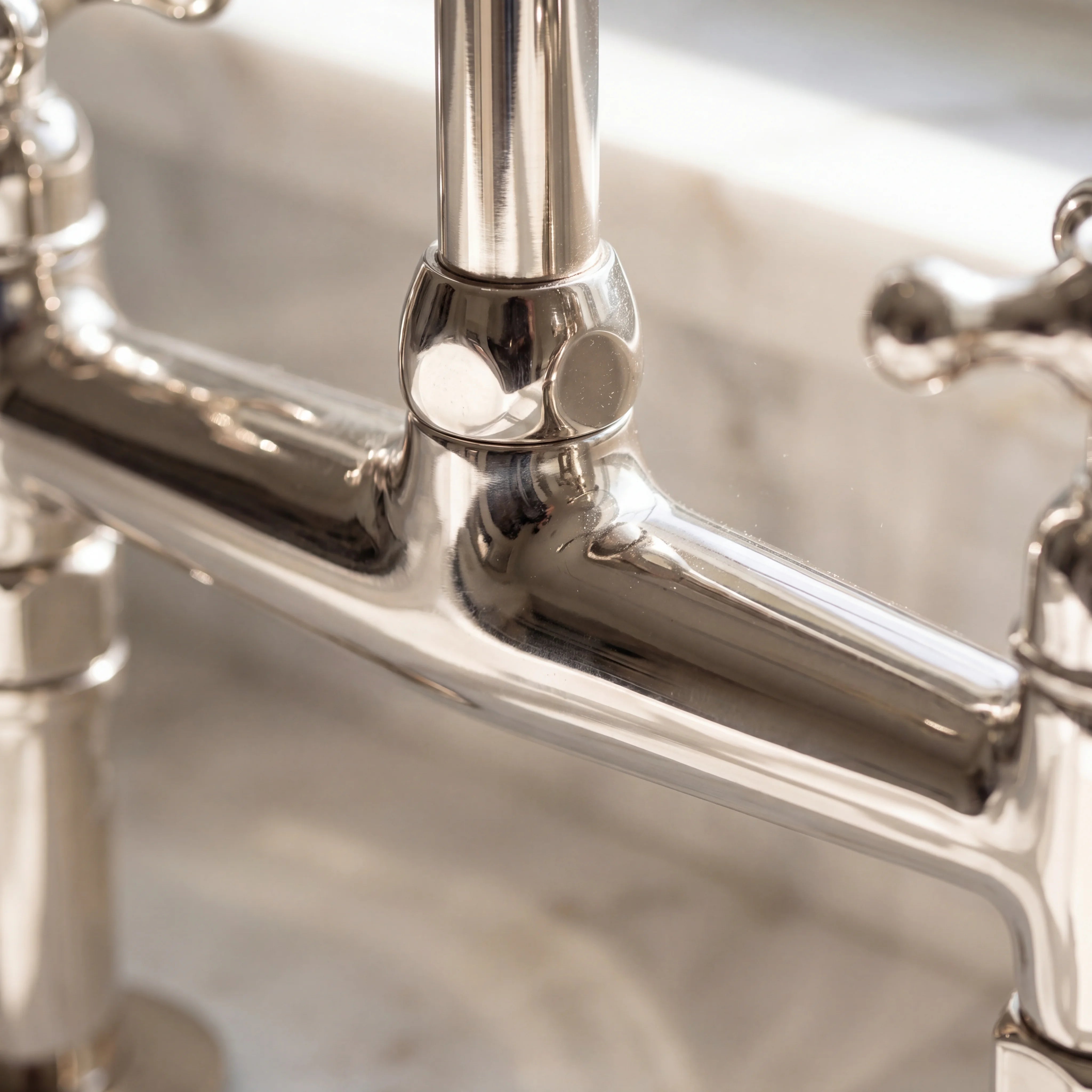 Polished Nickel Bridge Kitchen Faucet