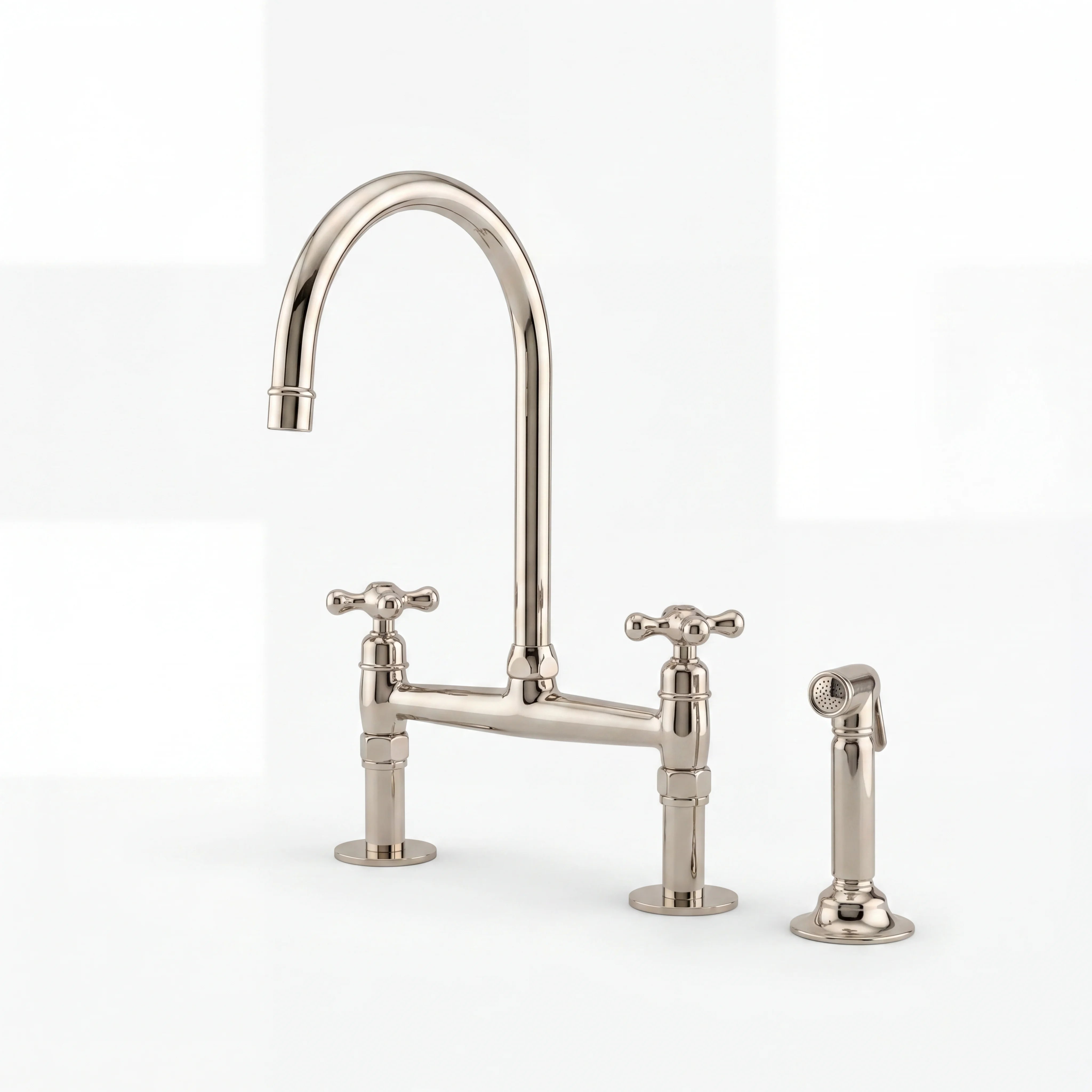 Polished Nickel Bridge Kitchen Faucet