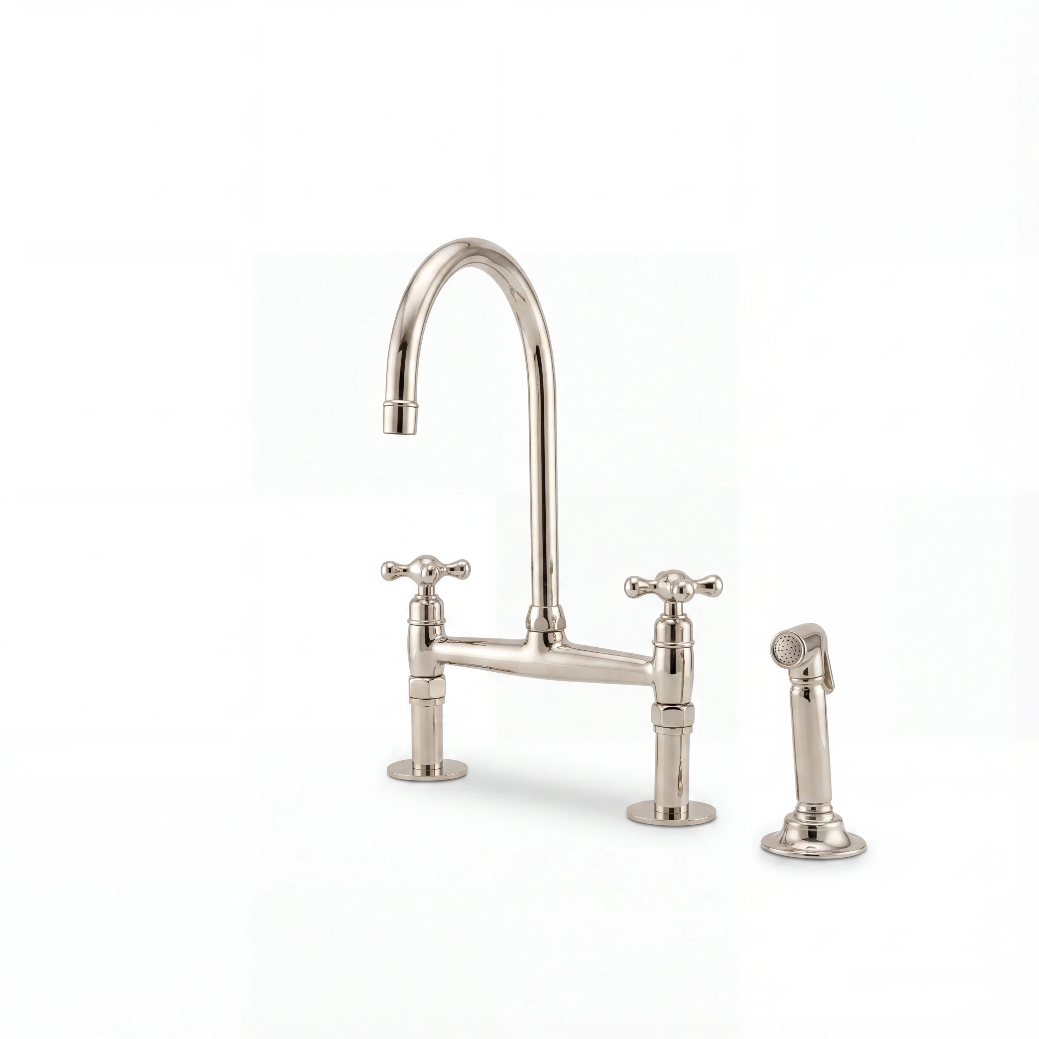 Polished Nickel Bridge Kitchen Faucet