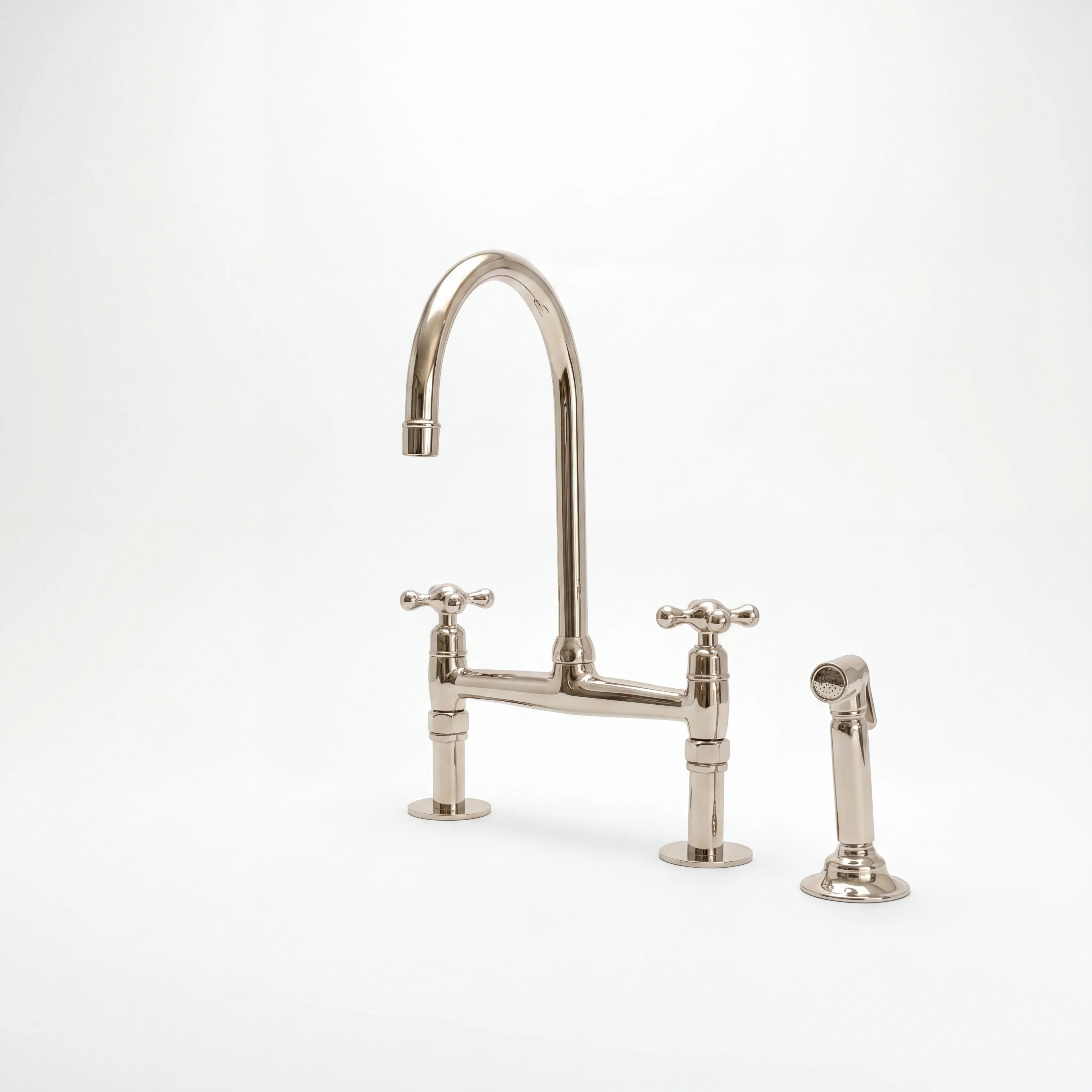 Polished Nickel Bridge Kitchen Faucet
