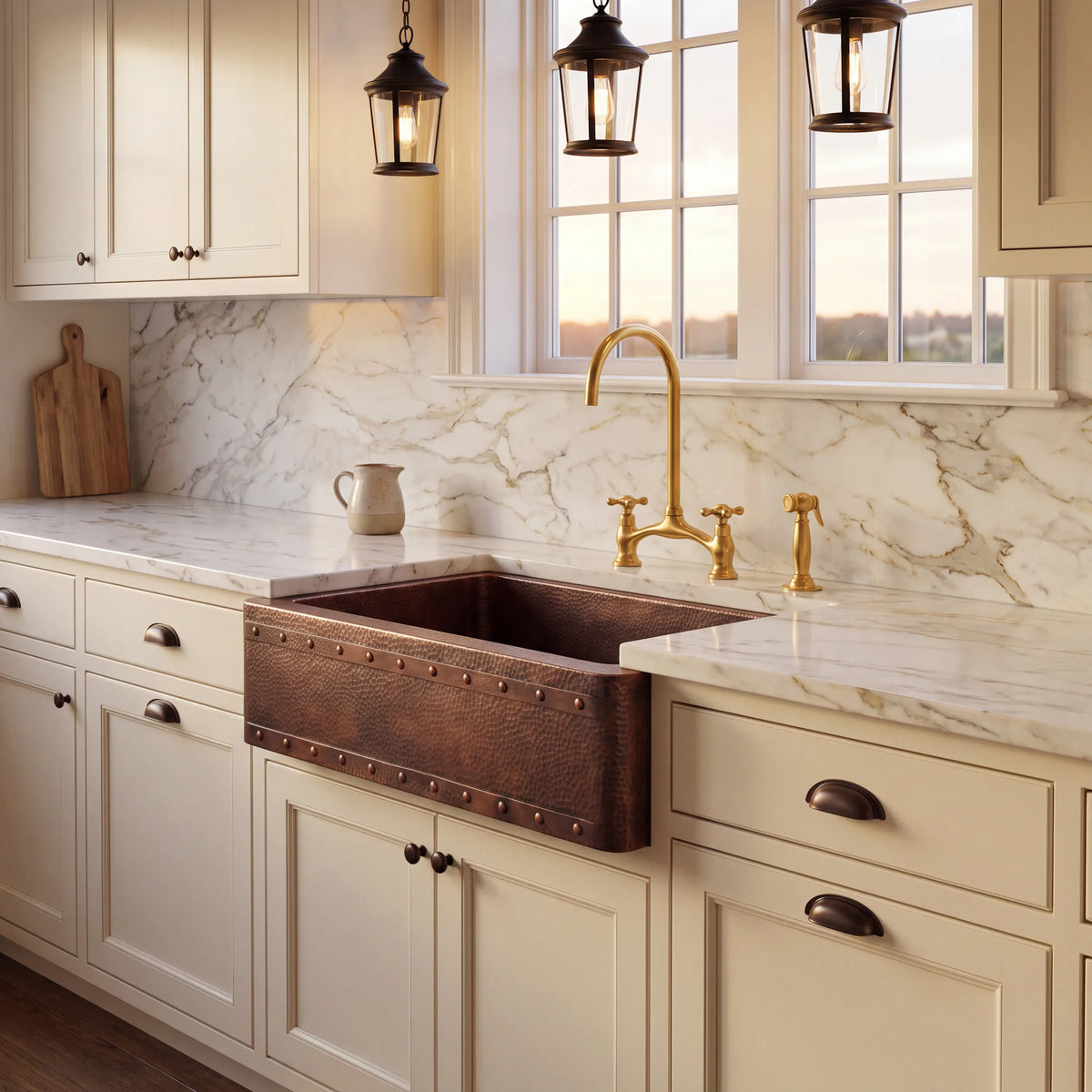 Anvil Riveted Copper Farmhouse Sink