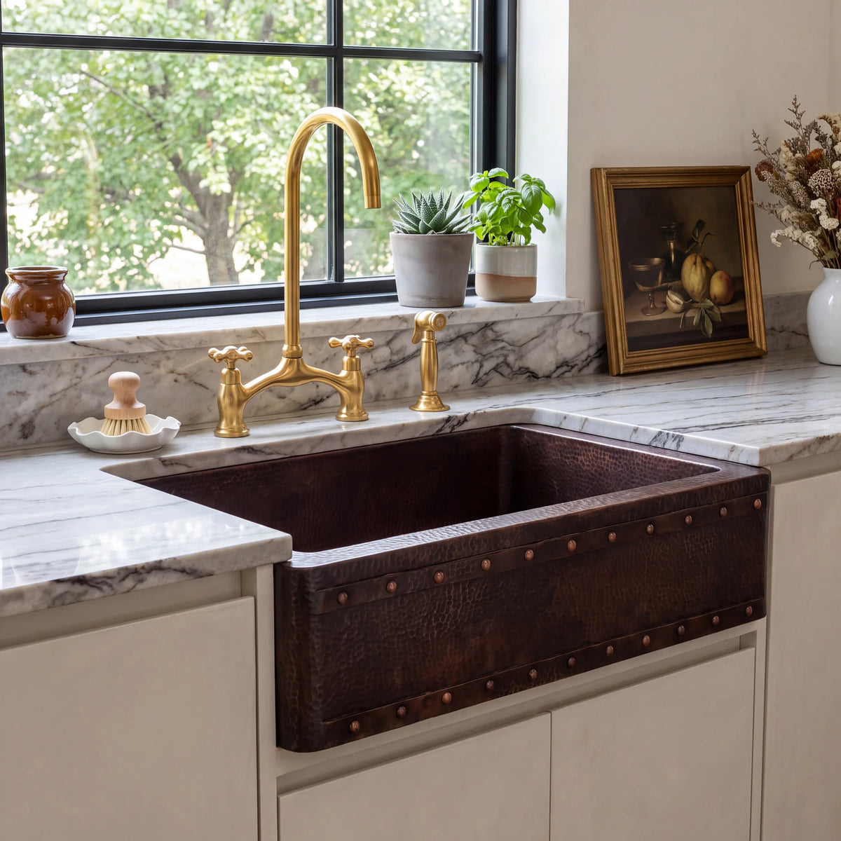 Anvil Riveted Copper Farmhouse Sink