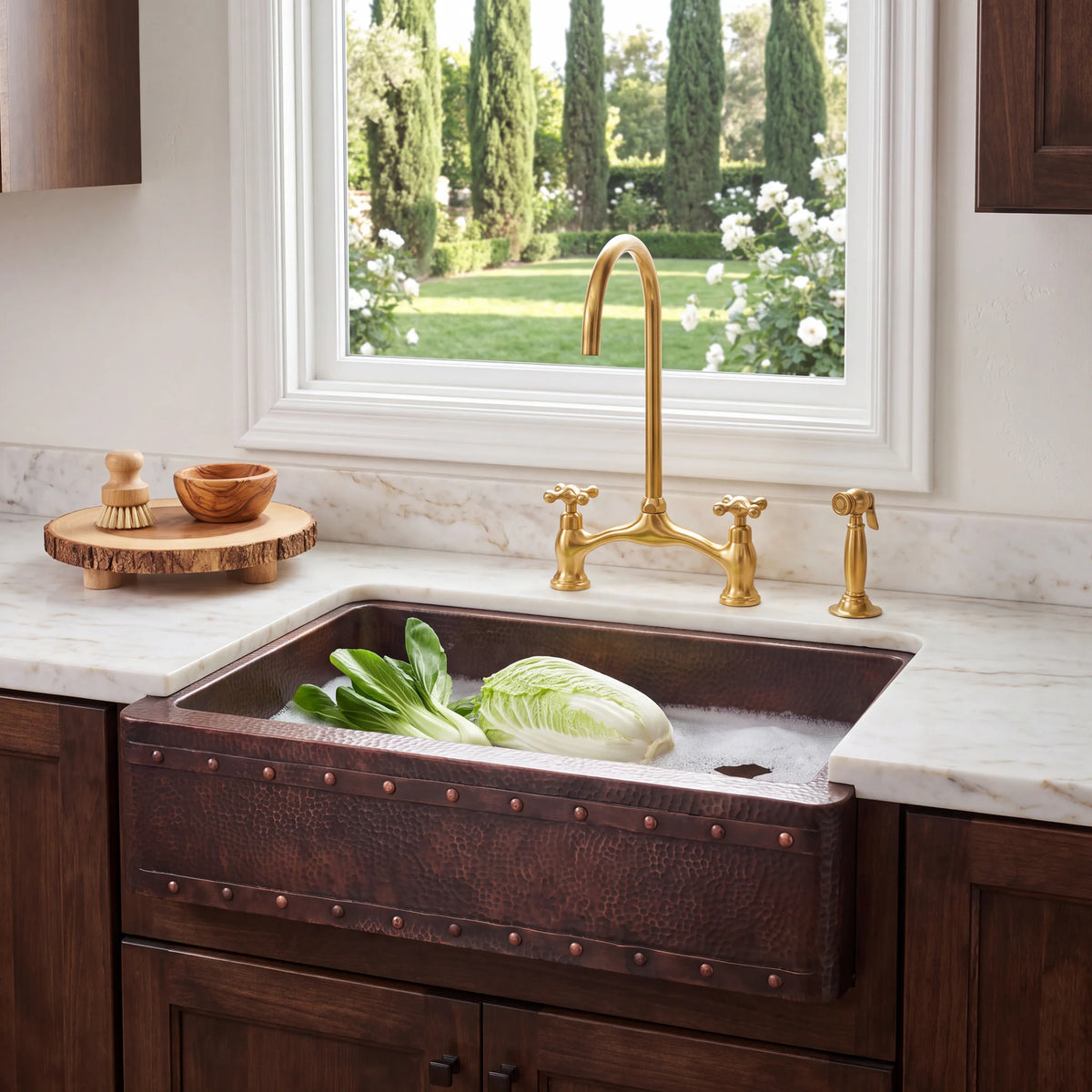 Anvil Riveted Copper Farmhouse Sink