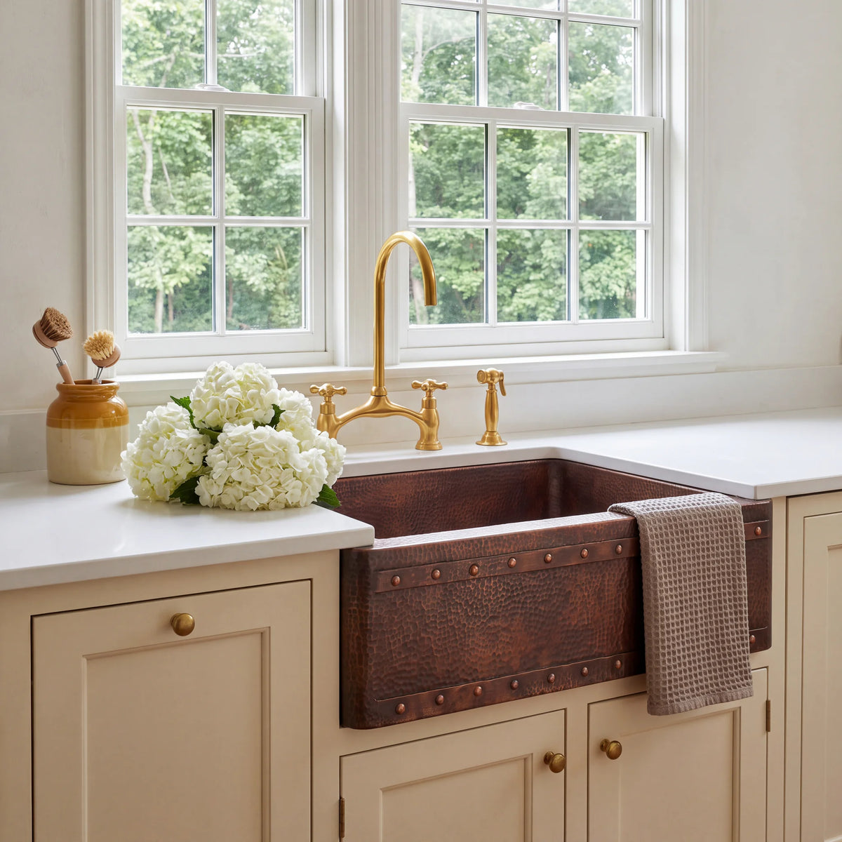 Anvil Riveted Copper Farmhouse Sink