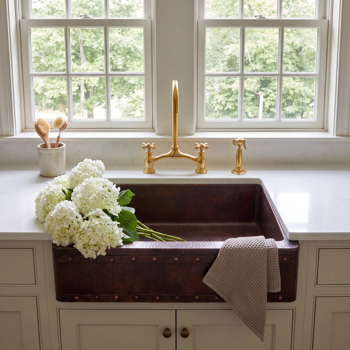 Anvil Riveted Copper Farmhouse Sink