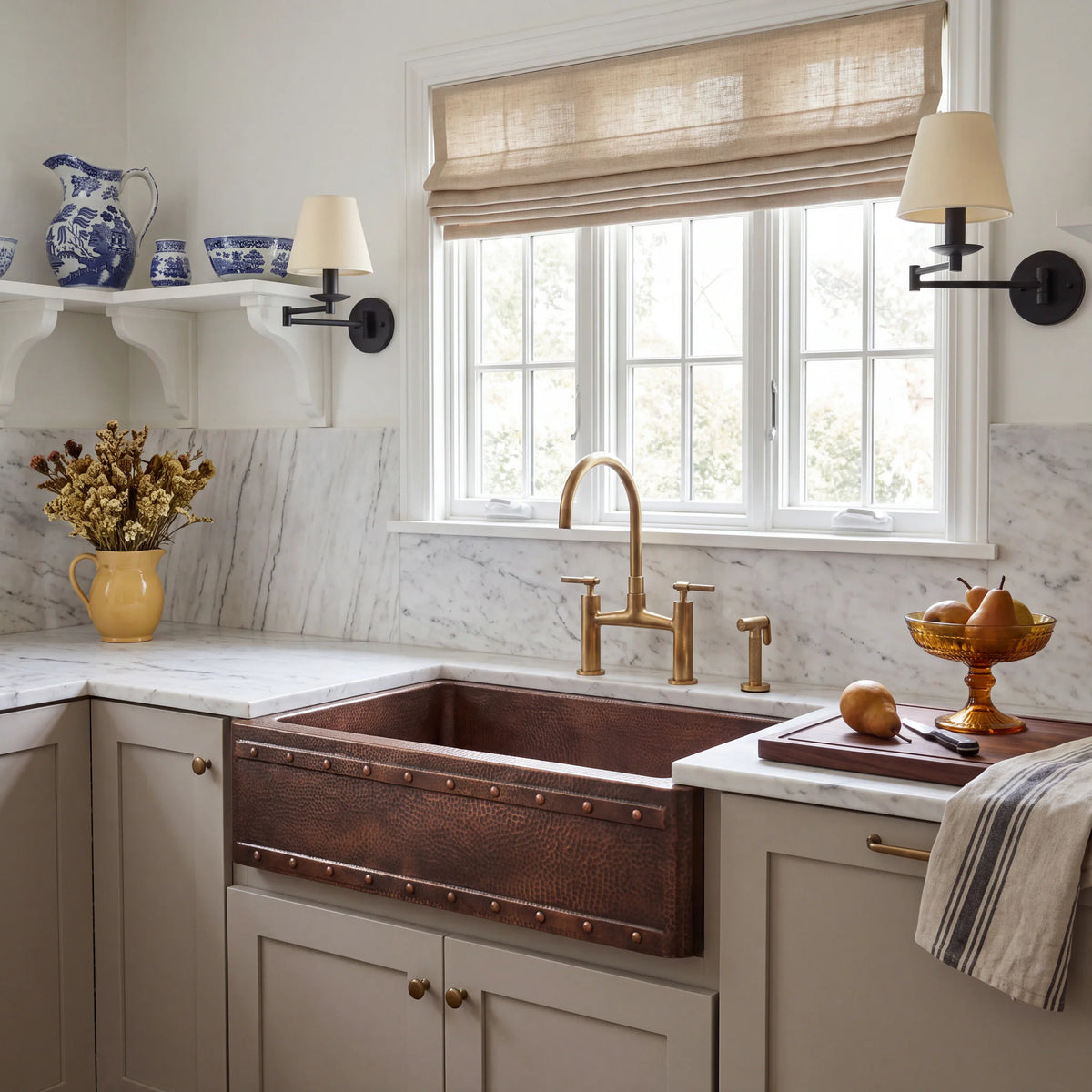 Anvil Riveted Copper Farmhouse Sink