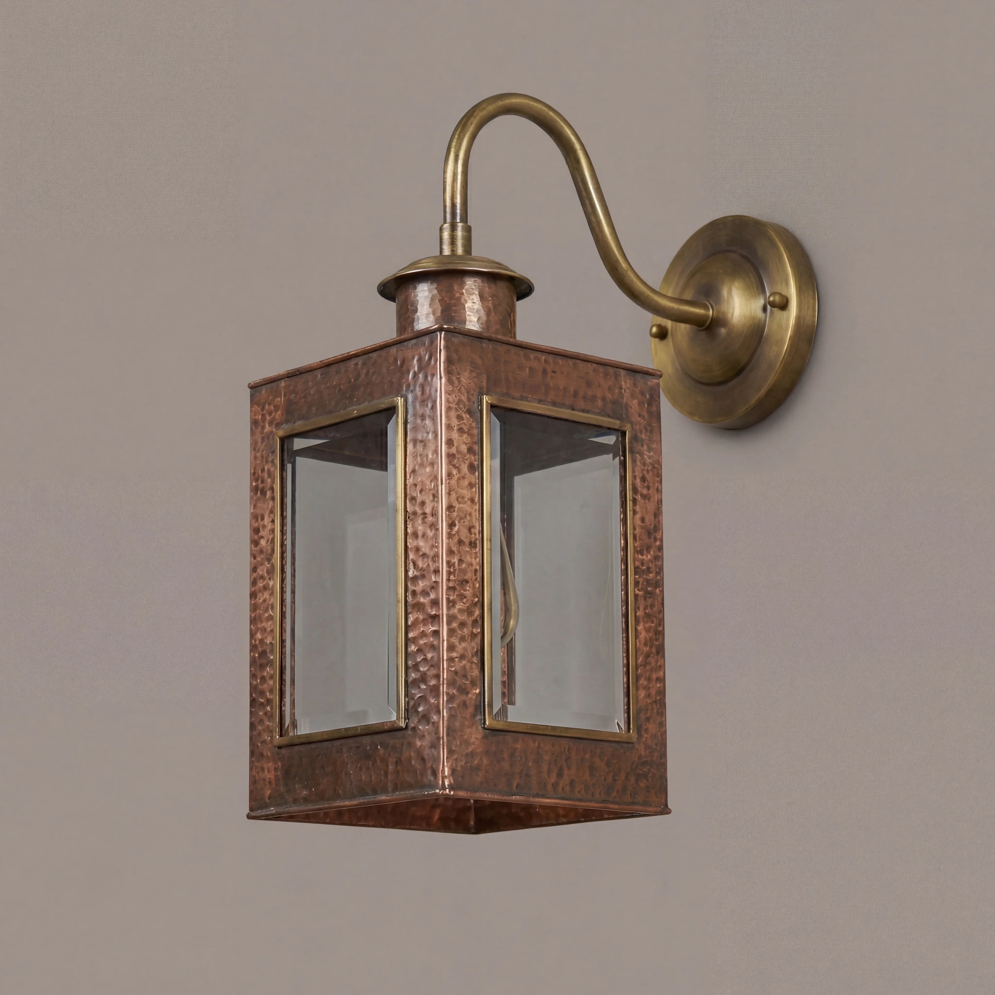 Faro Rustic Copper Lantern Wall Sconce