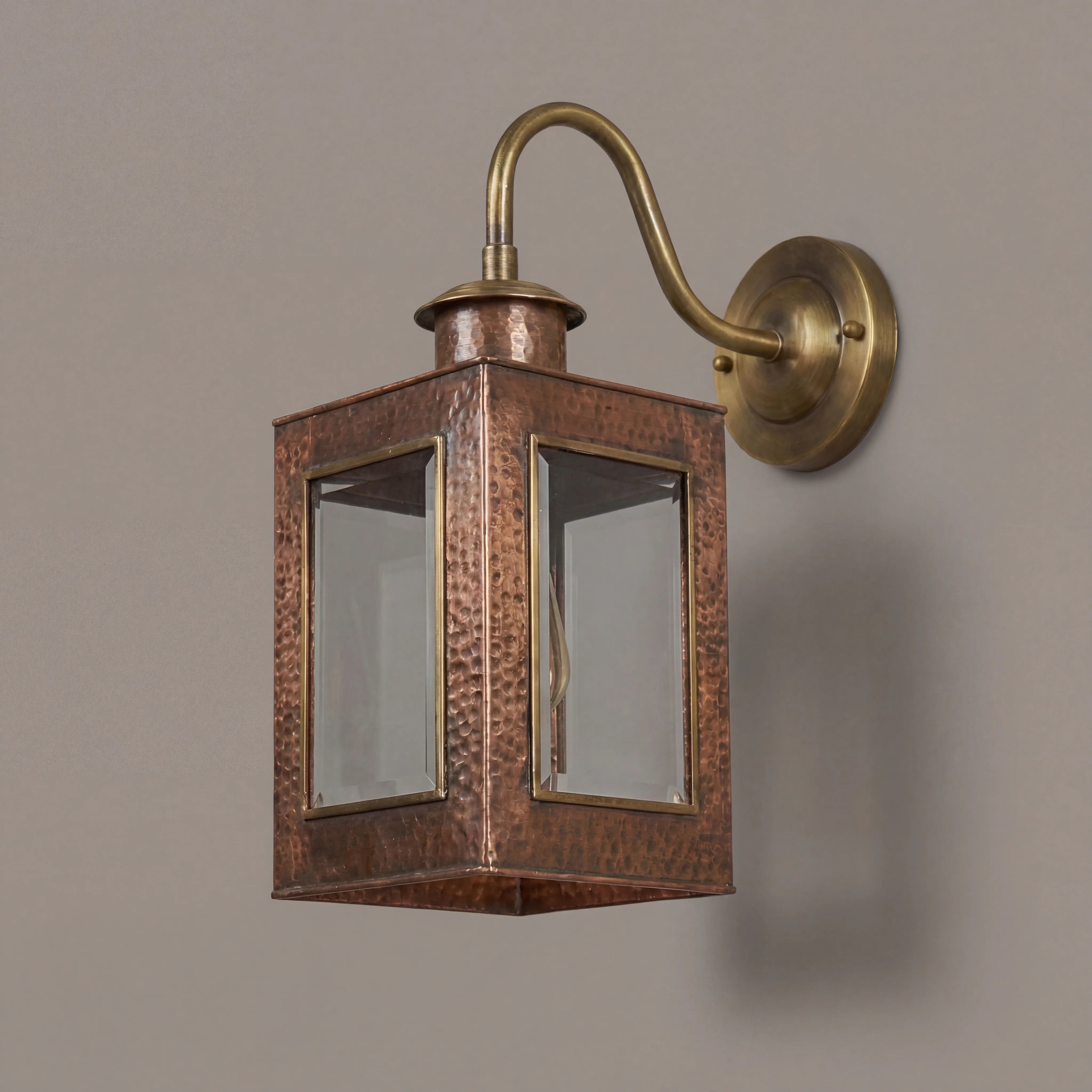 Faro Rustic Copper Lantern Wall Sconce