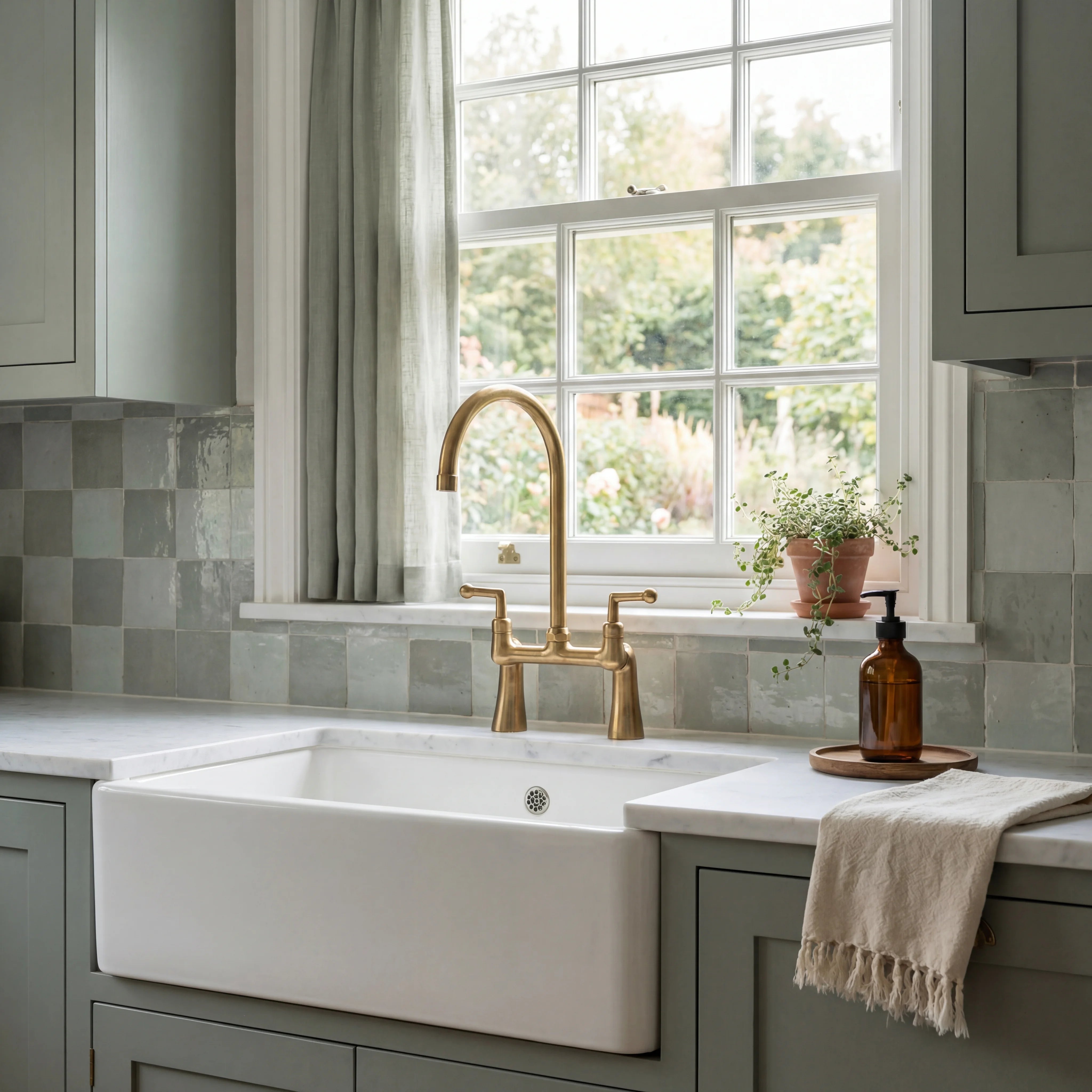 Dova Brass Bridge Kitchen Faucet