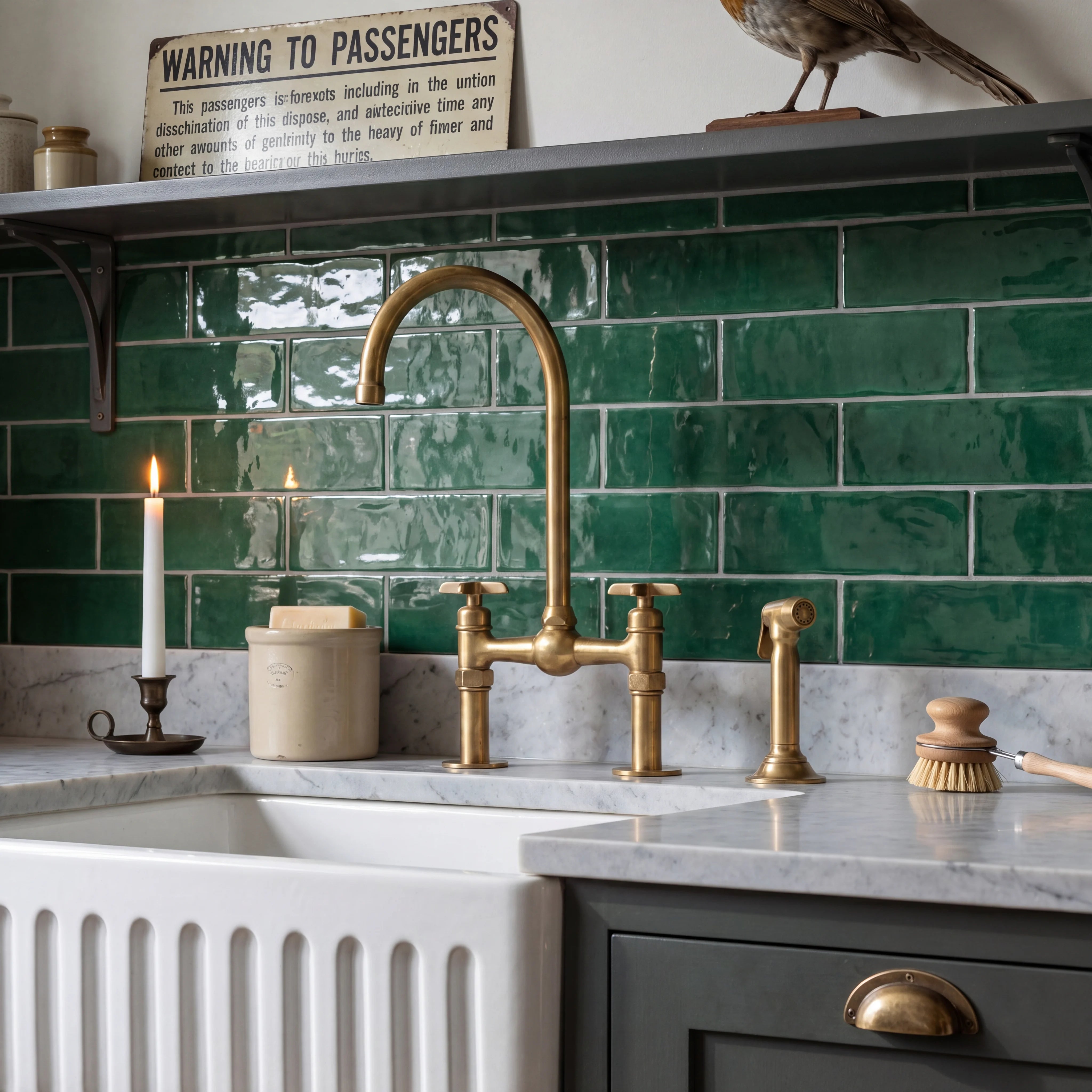 Orb Bridge Kitchen Faucet with Side Sprayer