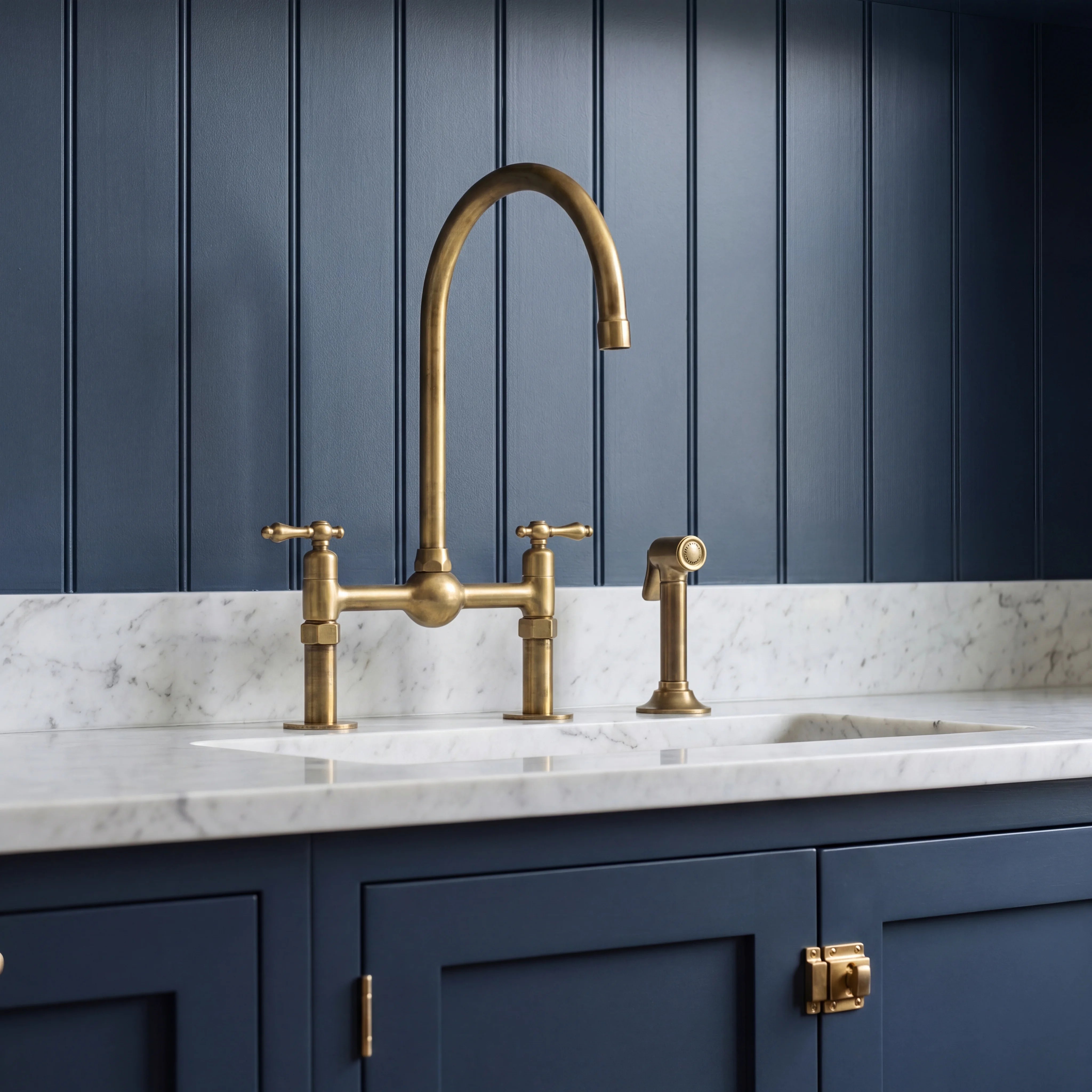 Orb Bridge Kitchen Faucet with Side Sprayer