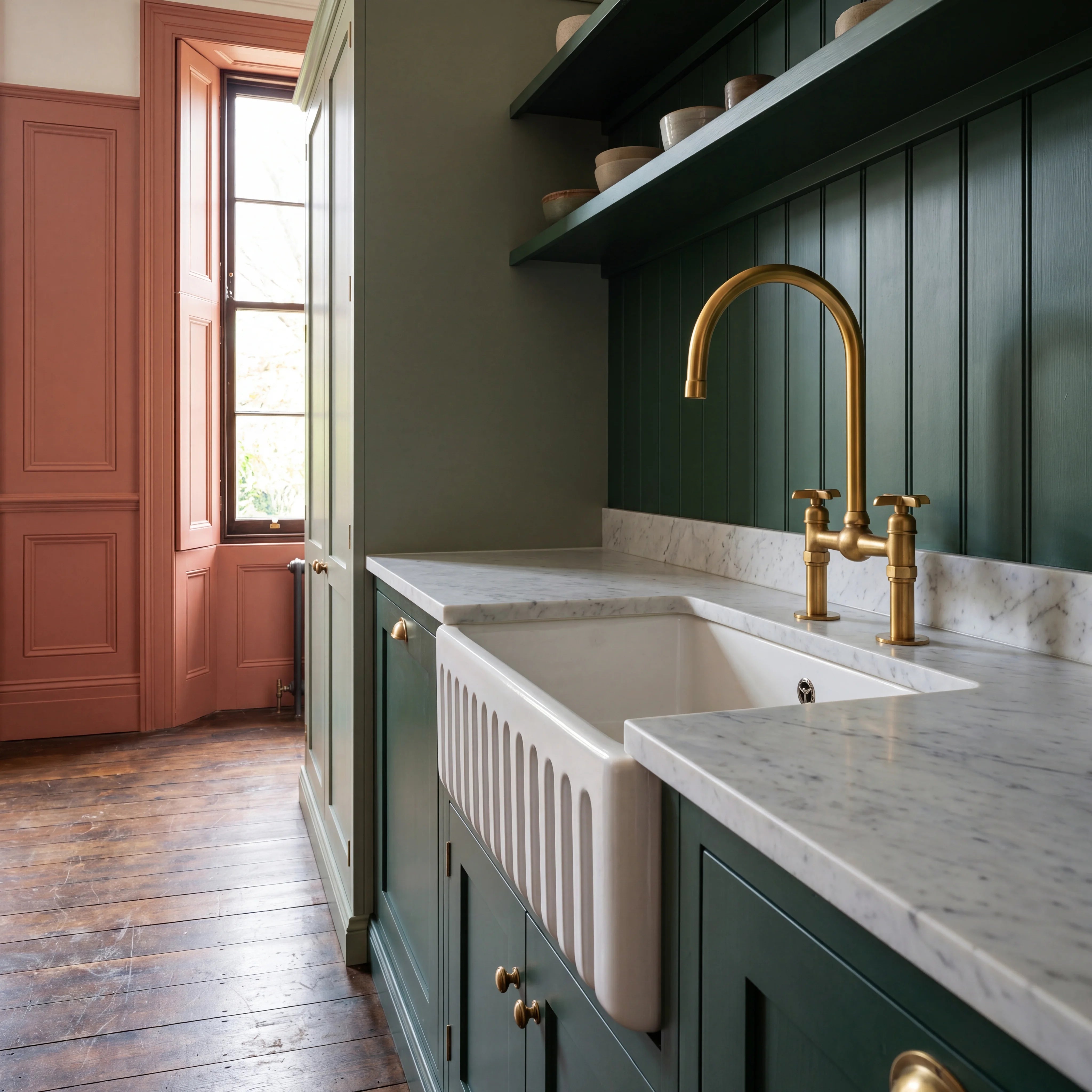 Orb Bridge Kitchen Faucet with Side Sprayer