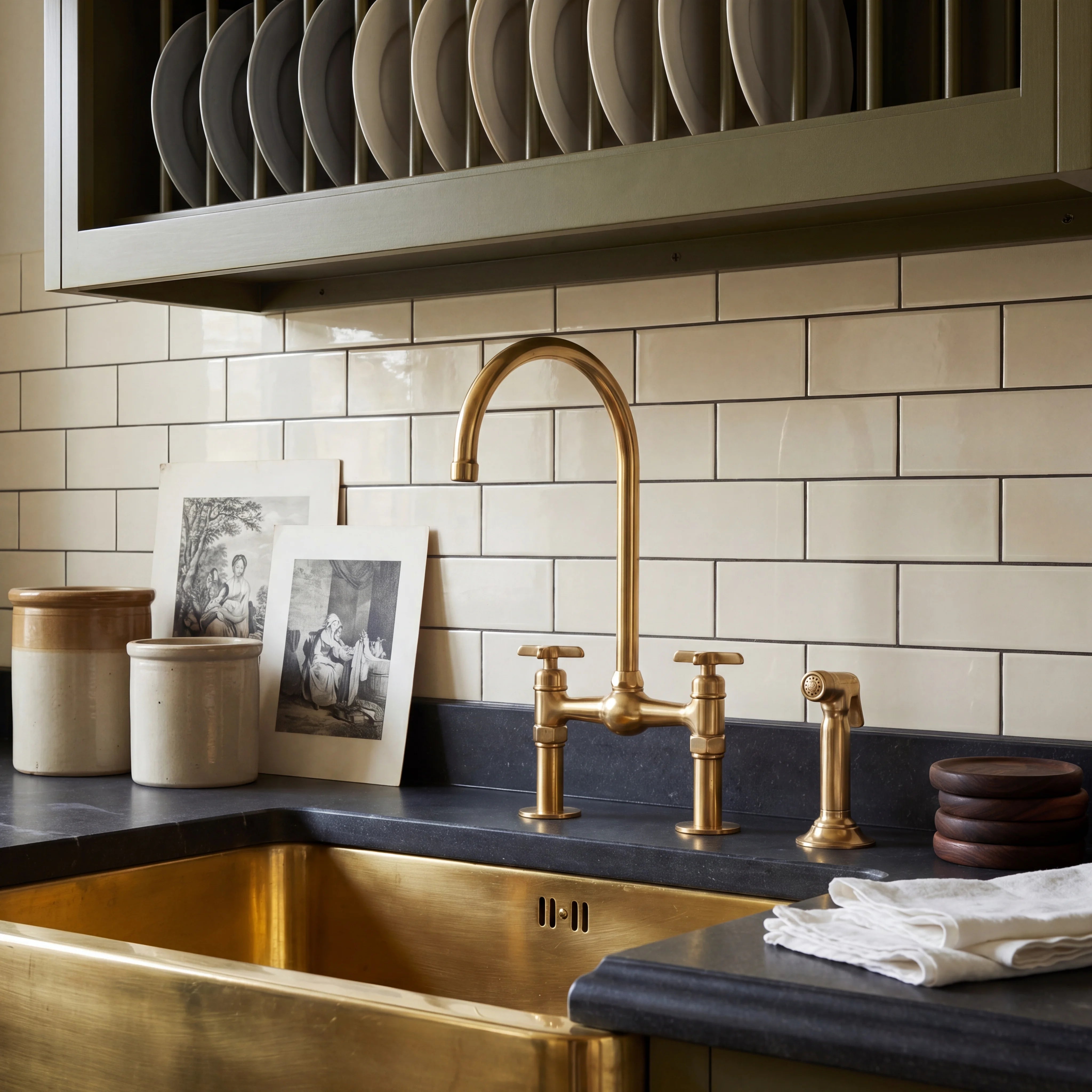 Orb Bridge Kitchen Faucet with Side Sprayer