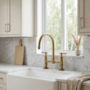 Perla Brass Bridge Kitchen Faucet
