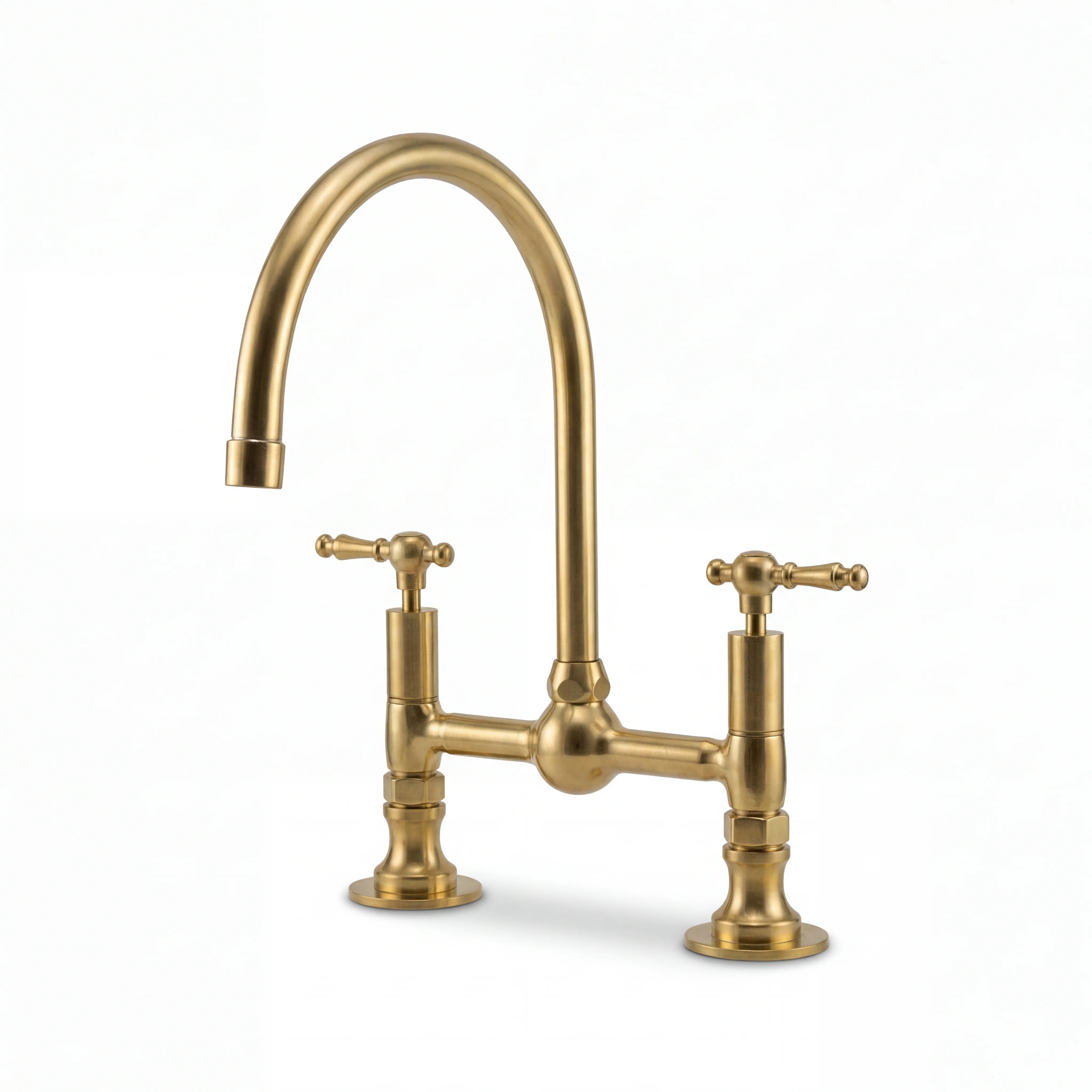 Perla Brass Bridge Kitchen Faucet