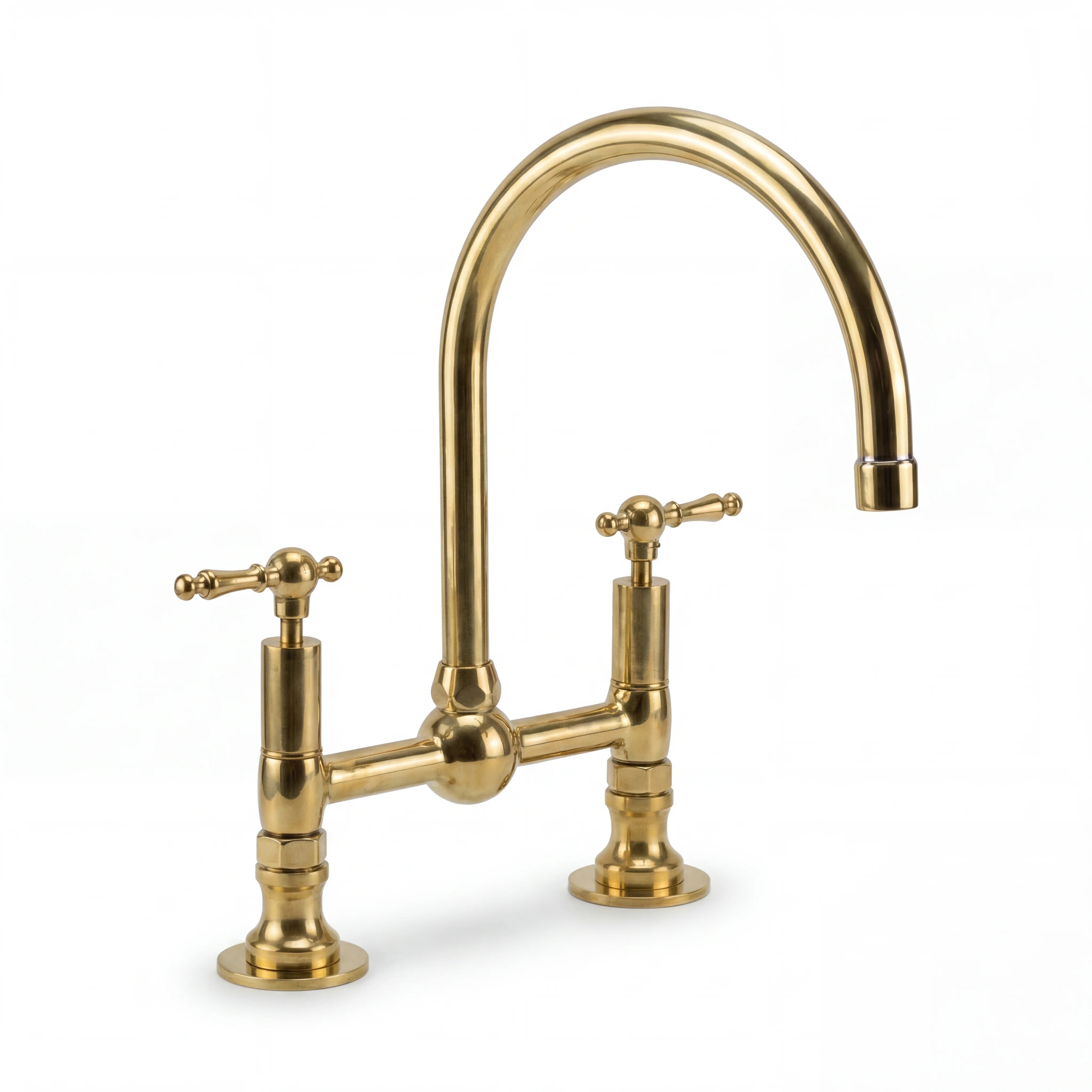 Perla Brass Bridge Kitchen Faucet