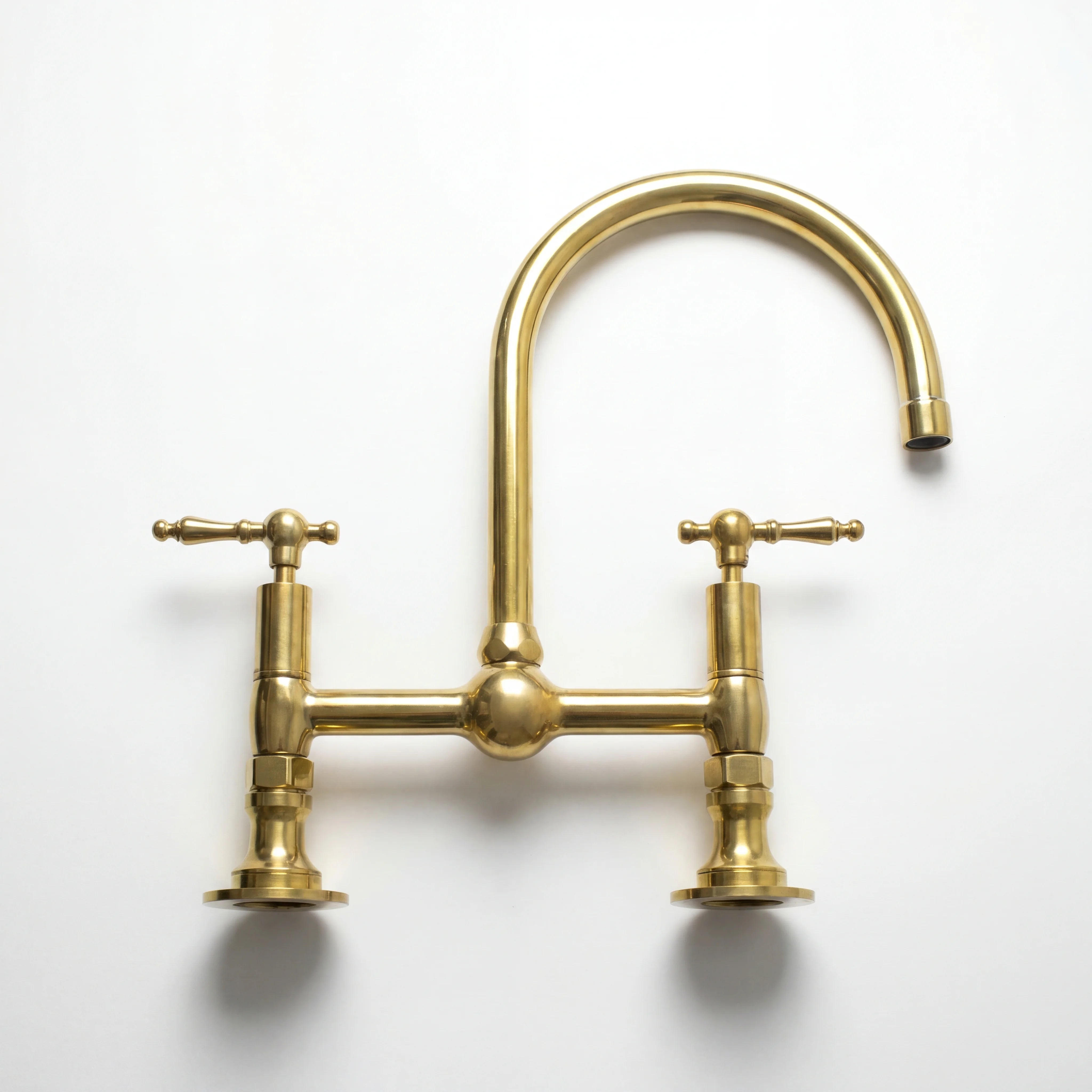 Perla Brass Bridge Kitchen Faucet