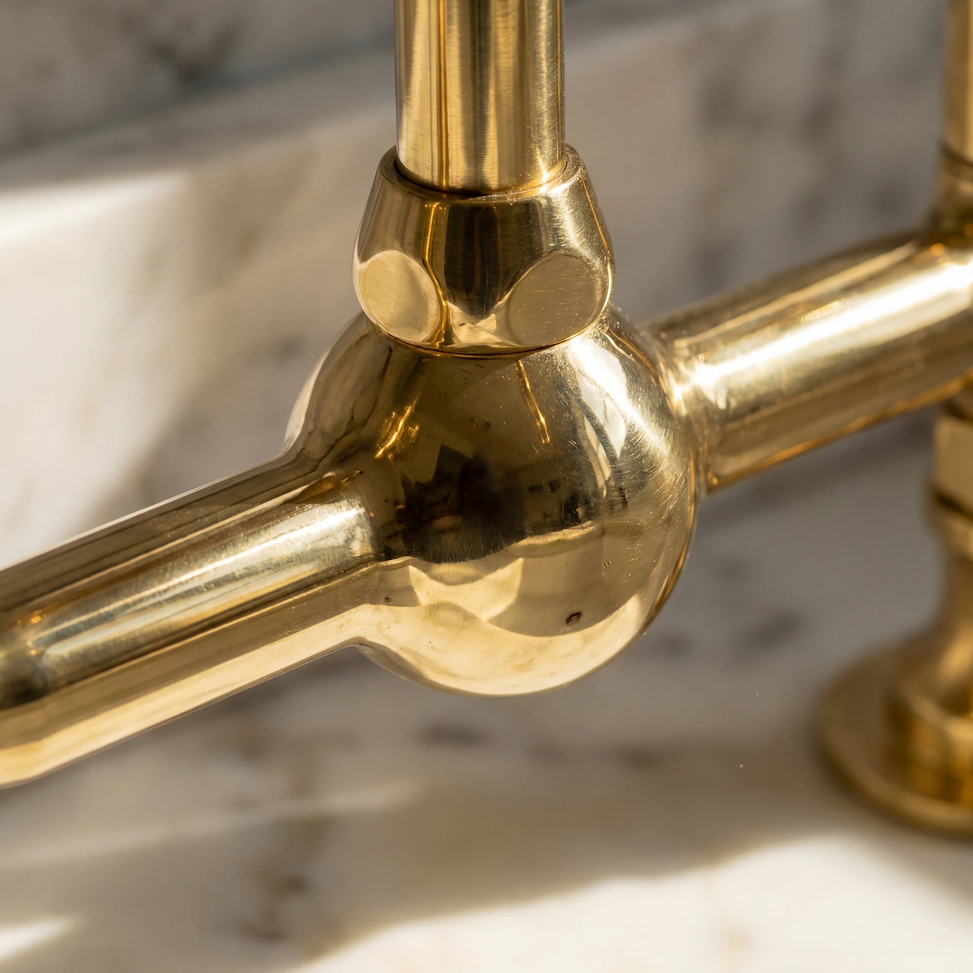 Perla Brass Bridge Kitchen Faucet