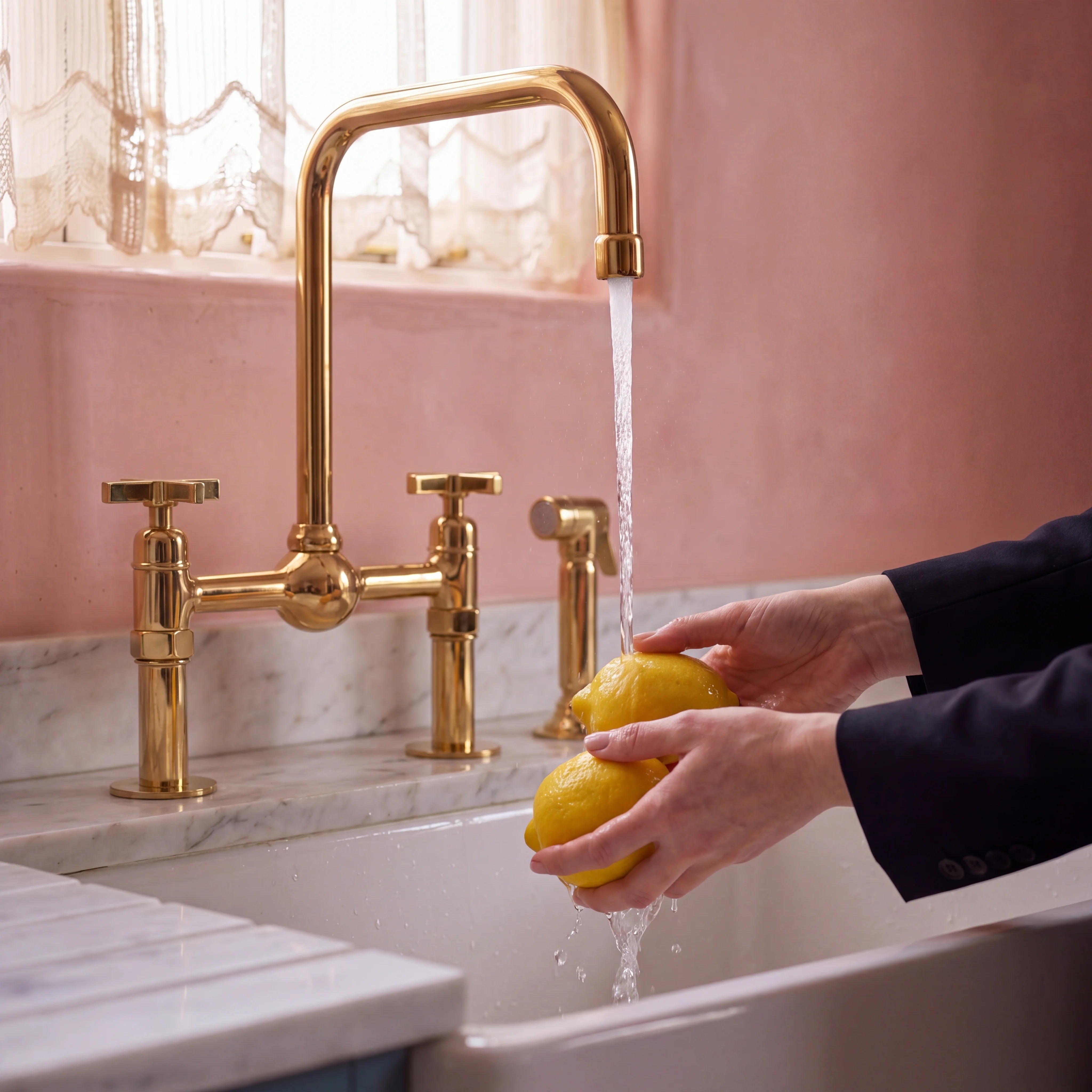 Nodo Bridge Brass Kitchen Faucet