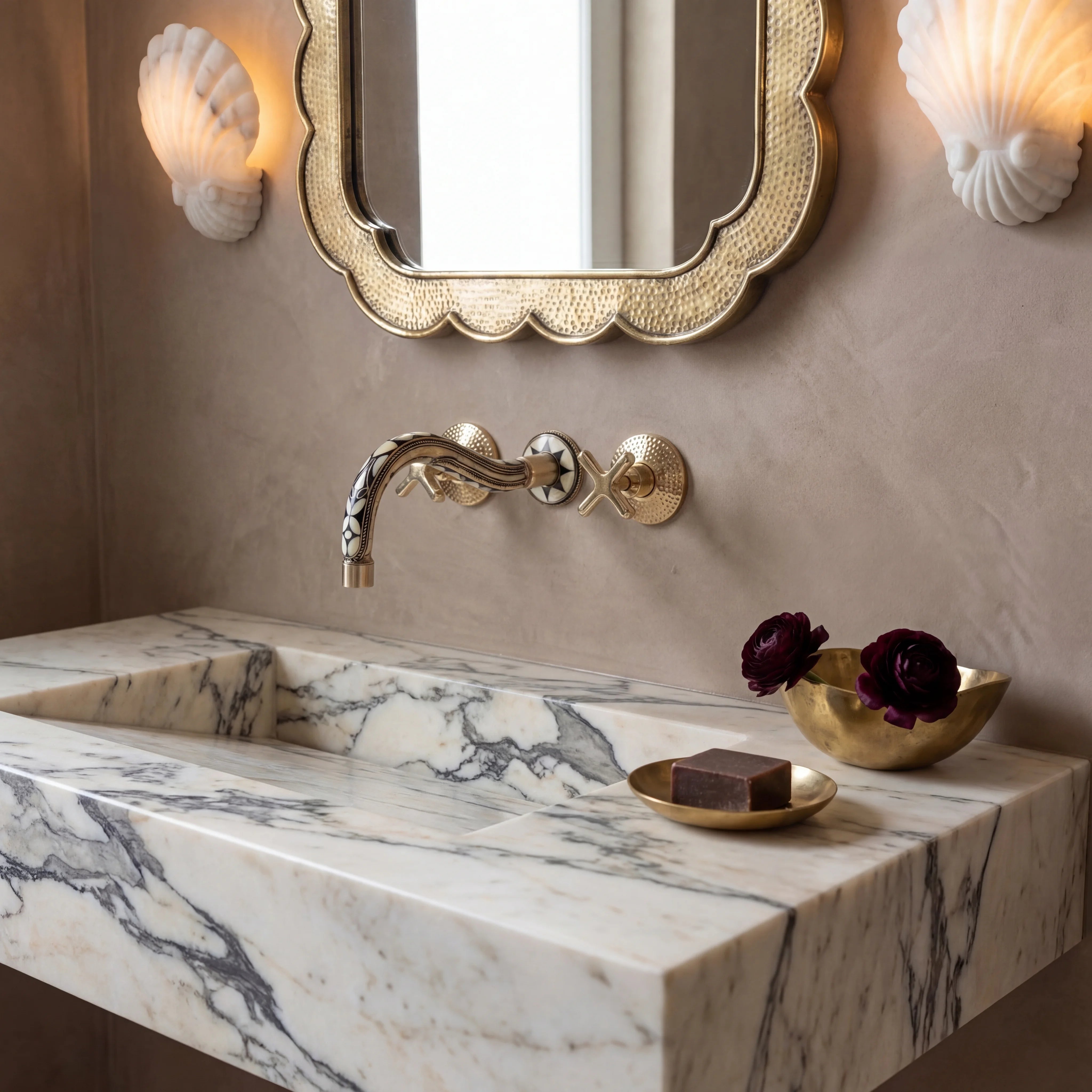 Zawa 3-Hole Wall Mount Bathroom Faucet