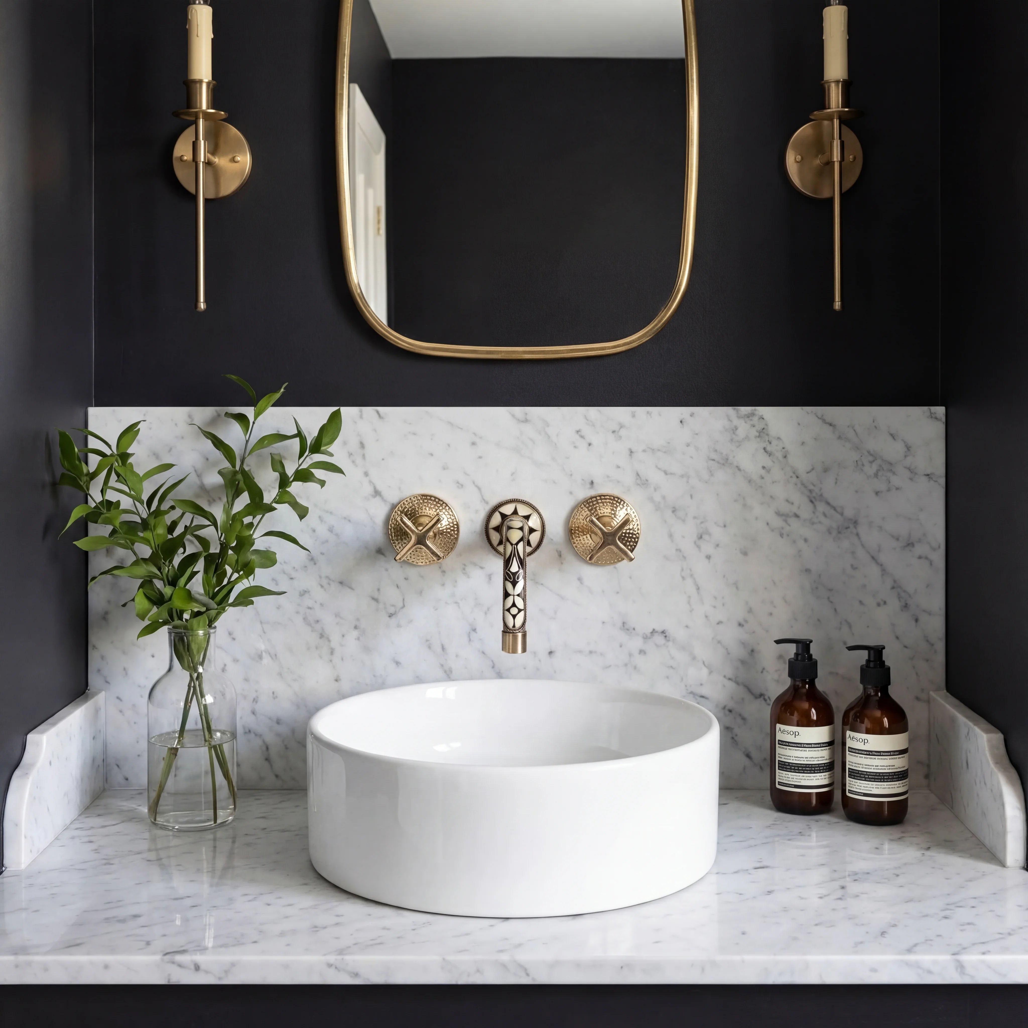 Zawa 3-Hole Wall Mount Bathroom Faucet