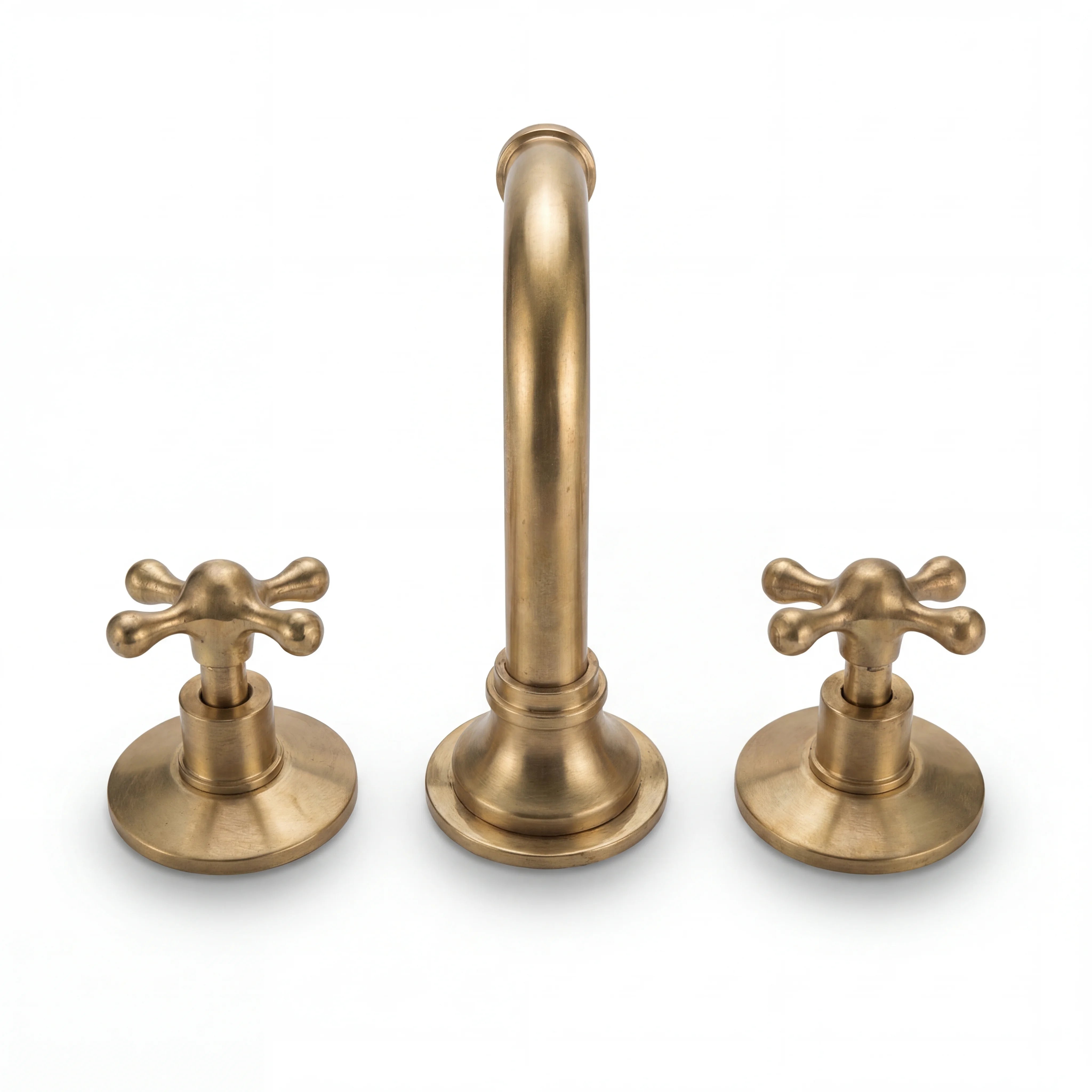 Brass Wall Mount 3-Hole Bathroom Faucet