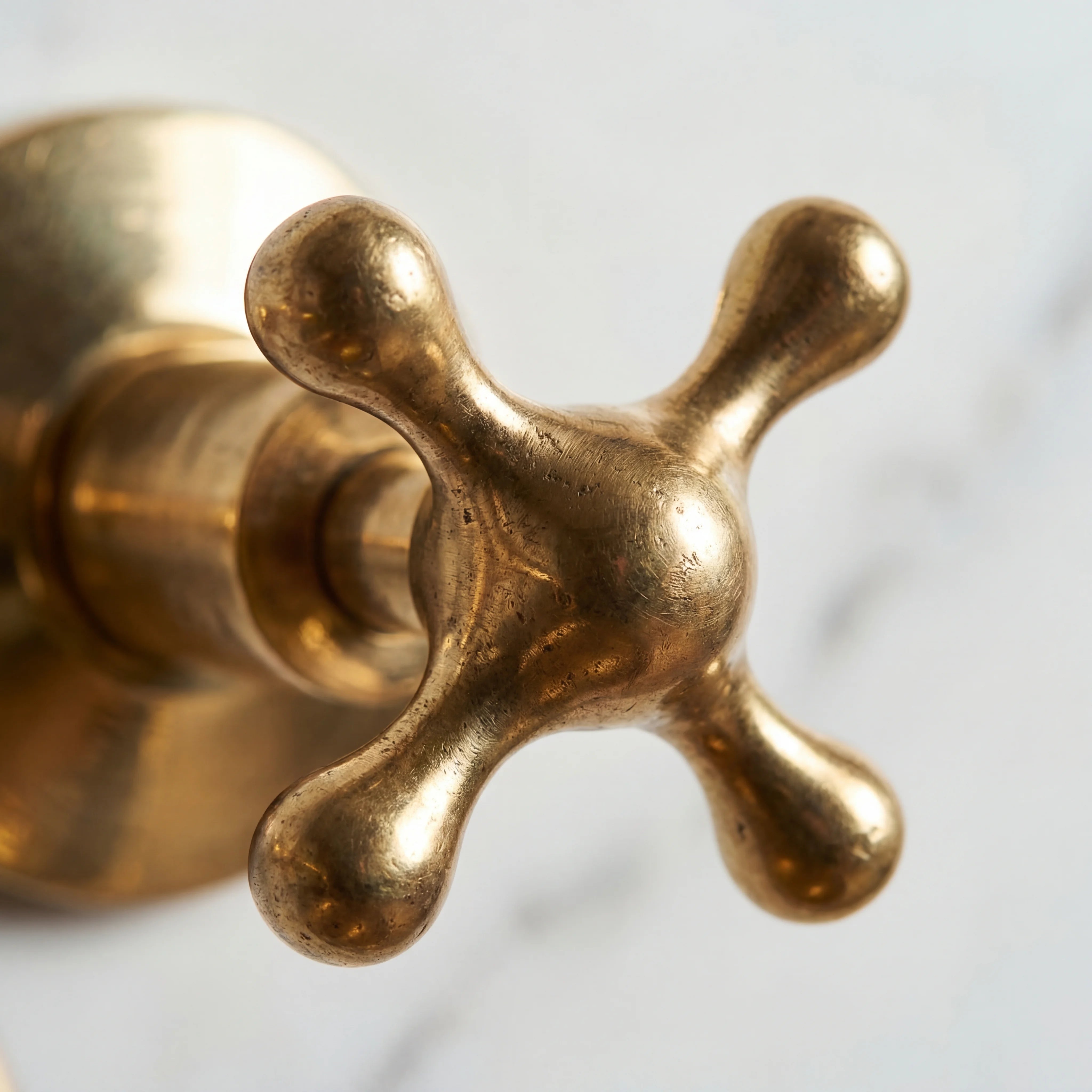 Brass Wall Mount 3-Hole Bathroom Faucet