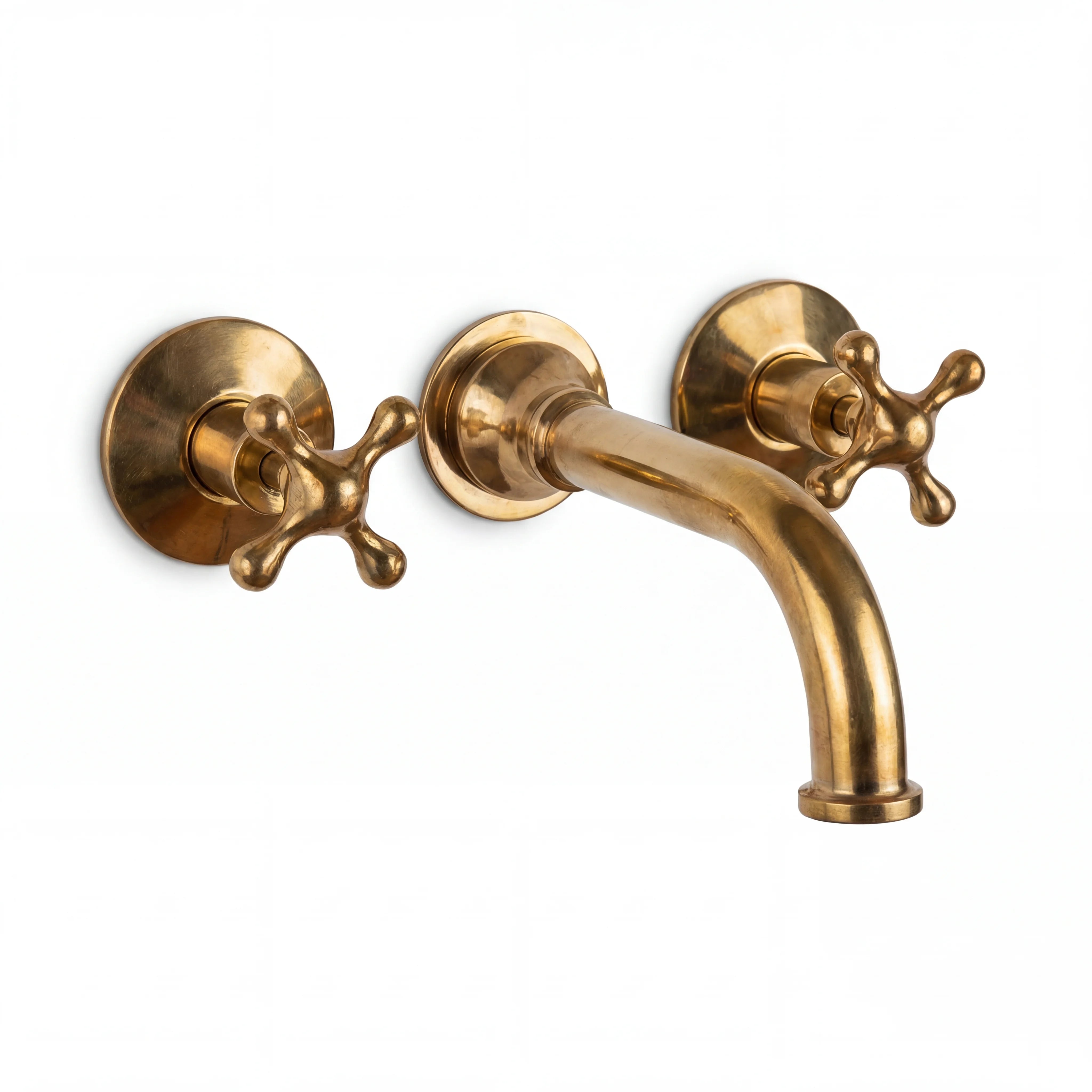 Brass Wall Mount 3-Hole Bathroom Faucet