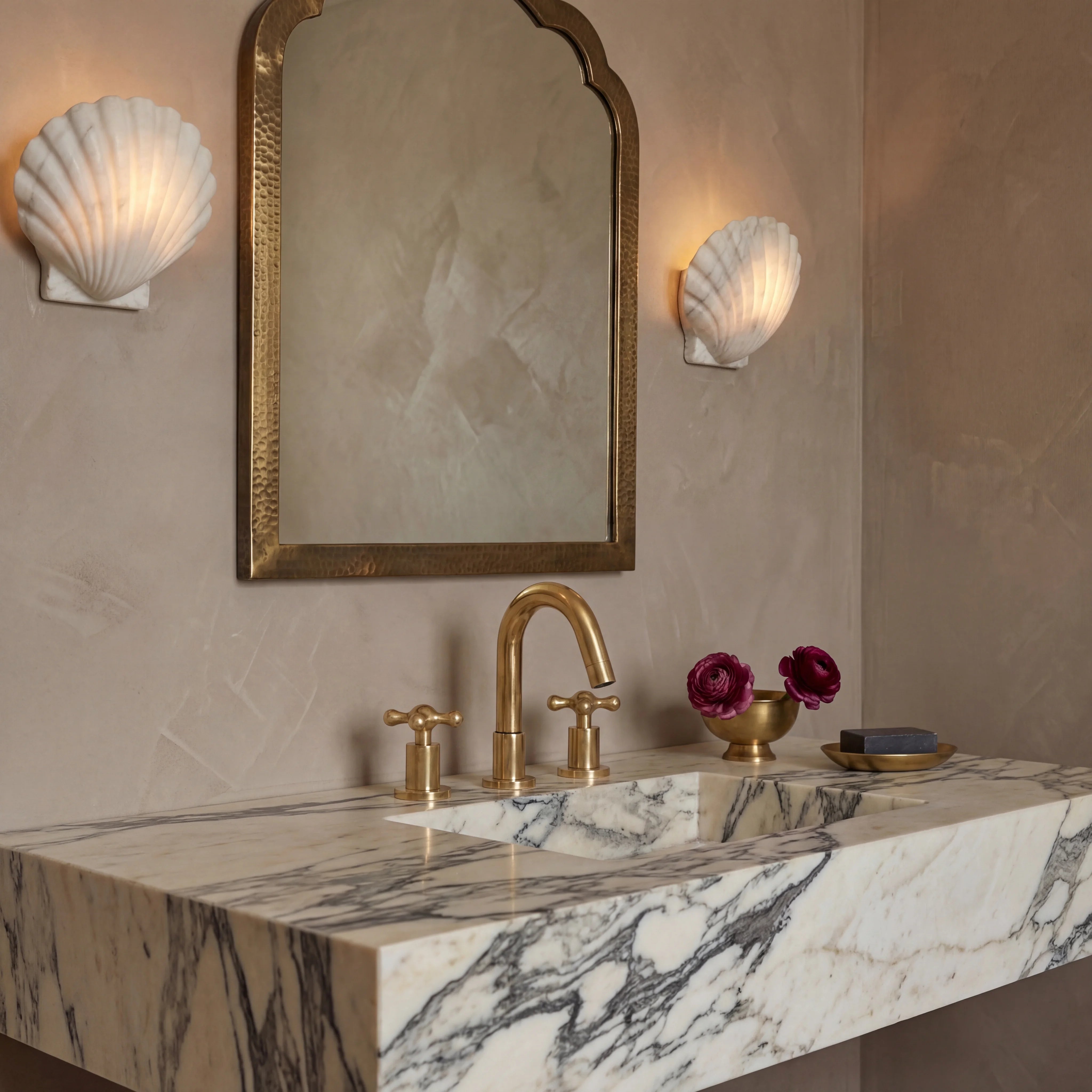 Brass Widespread 3-Hole Bathroom Faucet