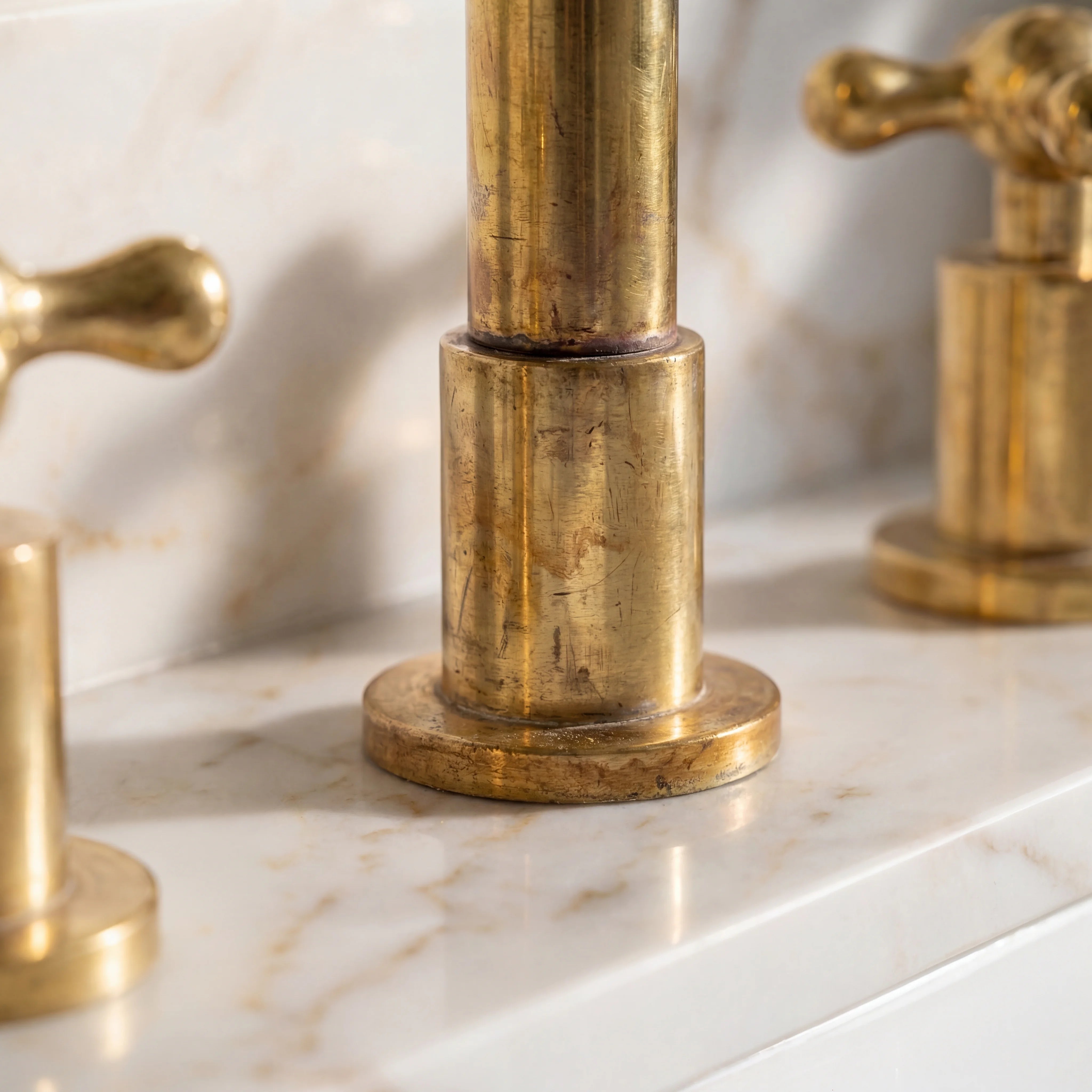 Brass Widespread 3-Hole Bathroom Faucet