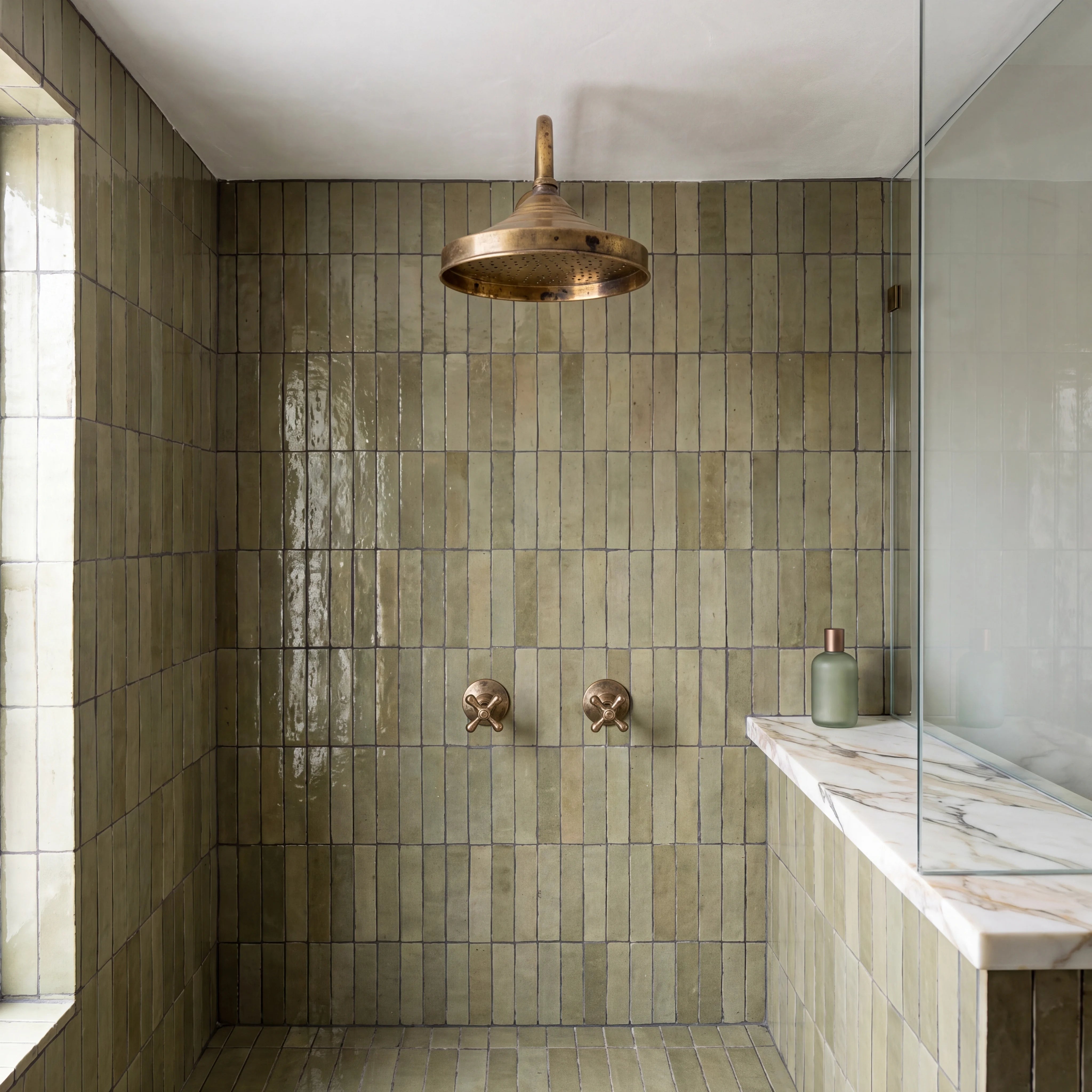 Brass Victorian Bell Rain Head Concealed Shower System