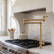 Unlacquered Brass Deck Mount Pot Filler Faucet