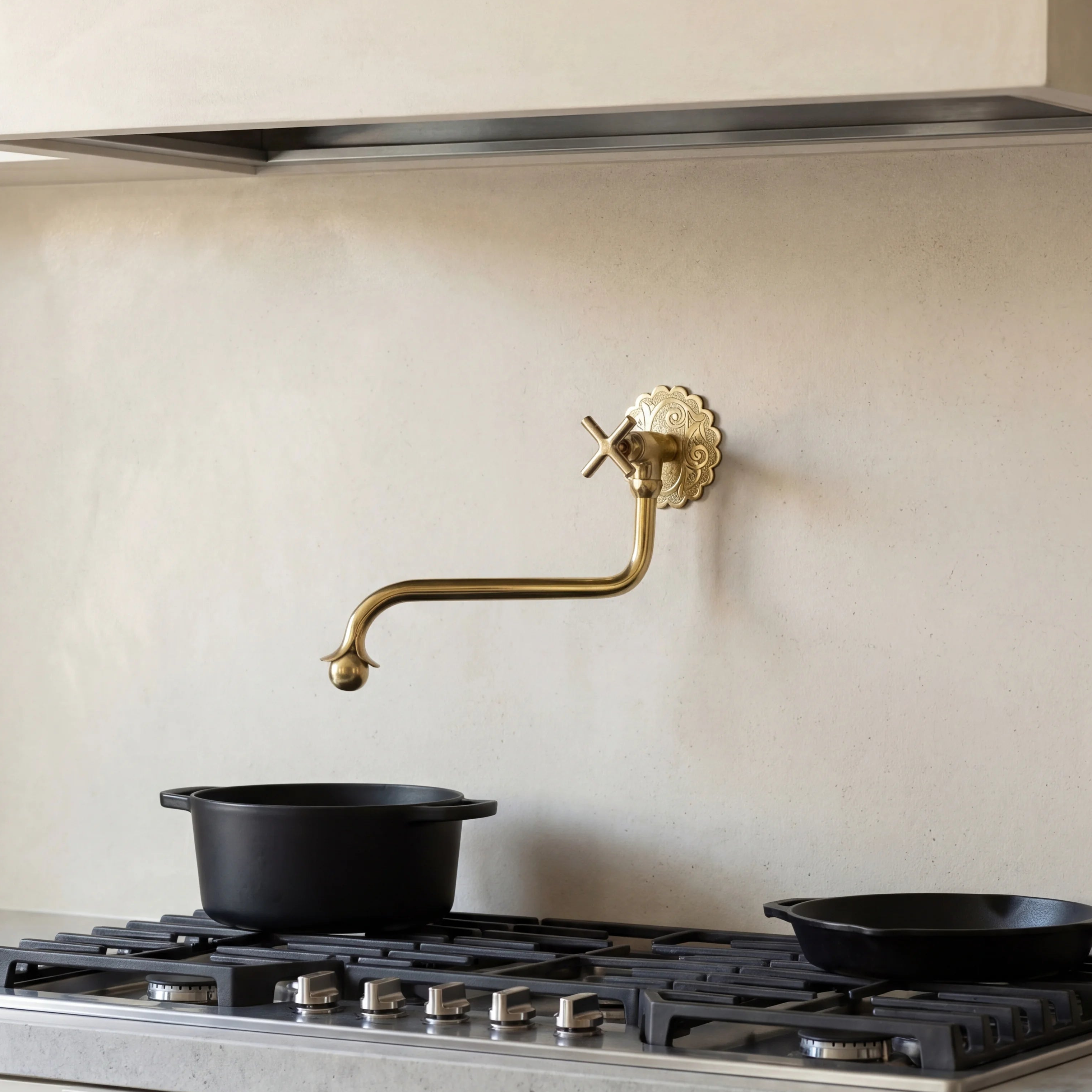 Brass Hand Engraved Pot Filler