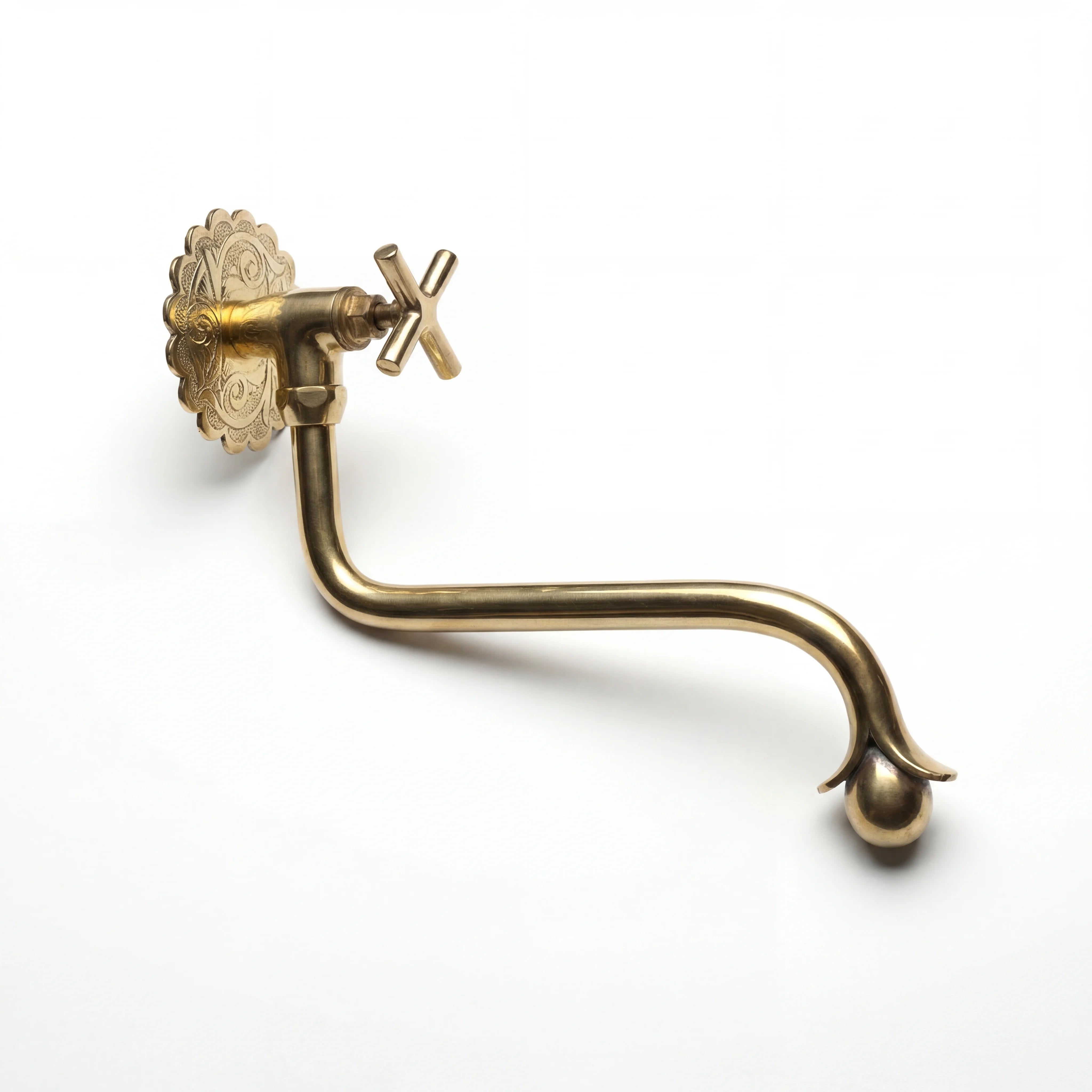 Brass Hand Engraved Pot Filler