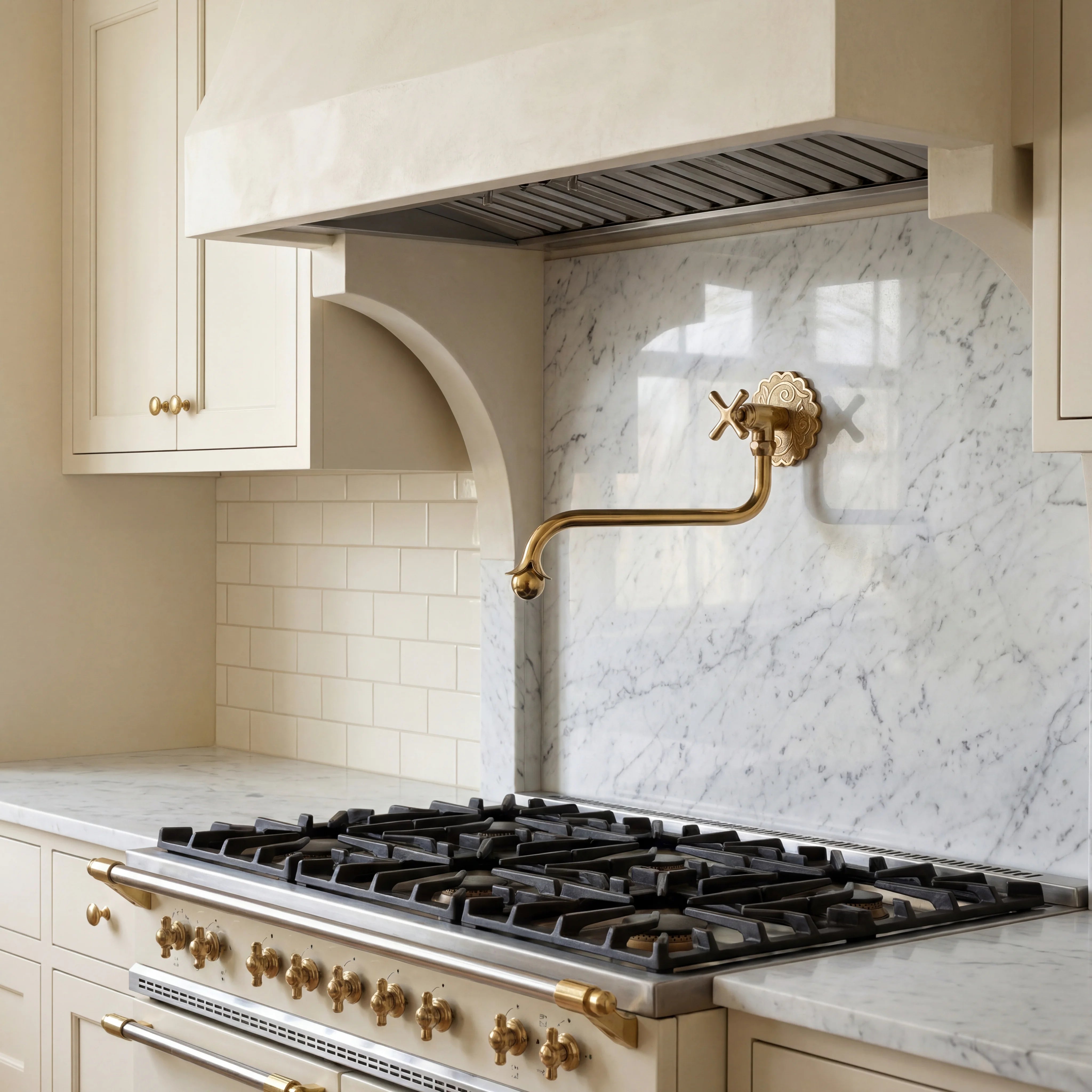 Brass Hand Engraved Pot Filler