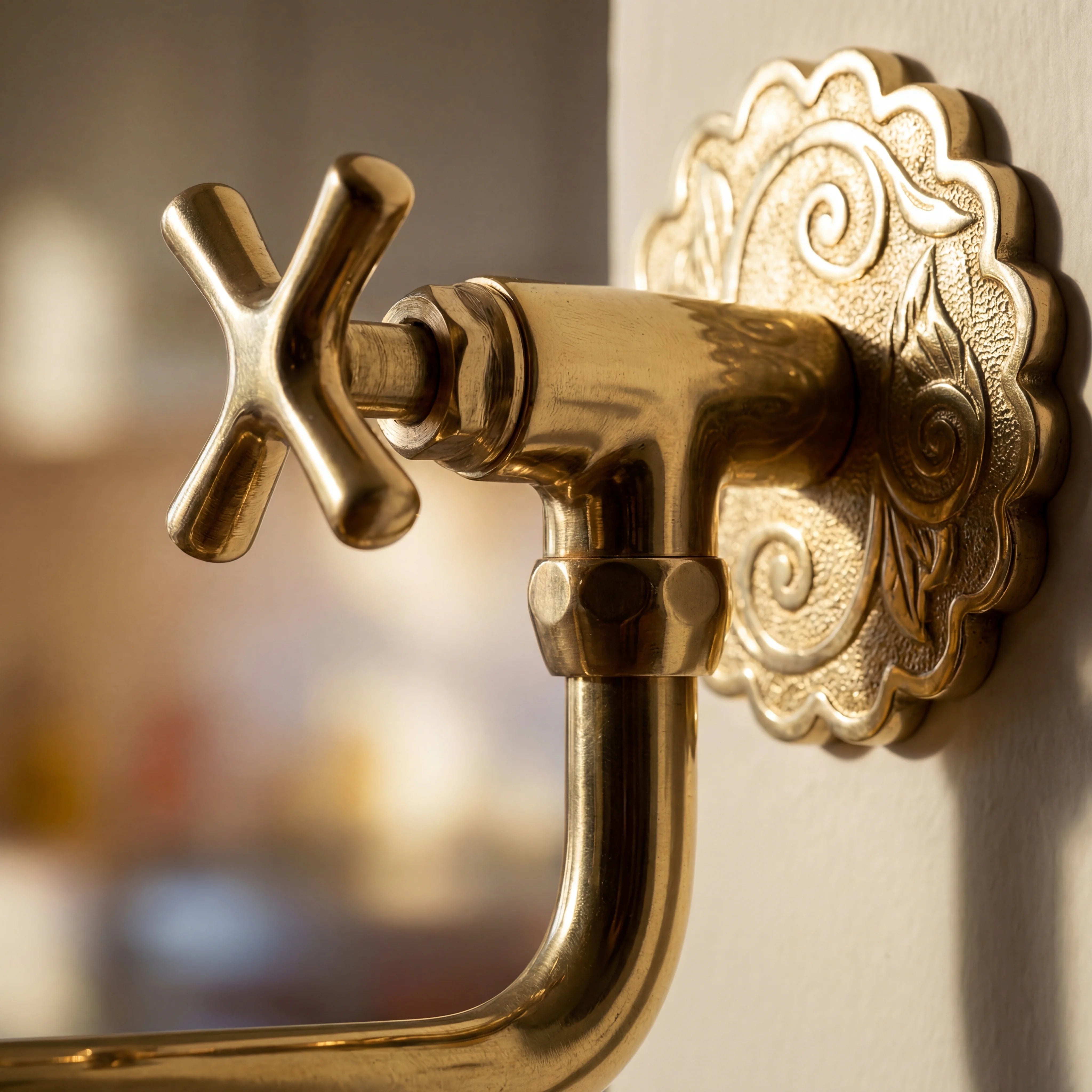 Brass Hand Engraved Pot Filler