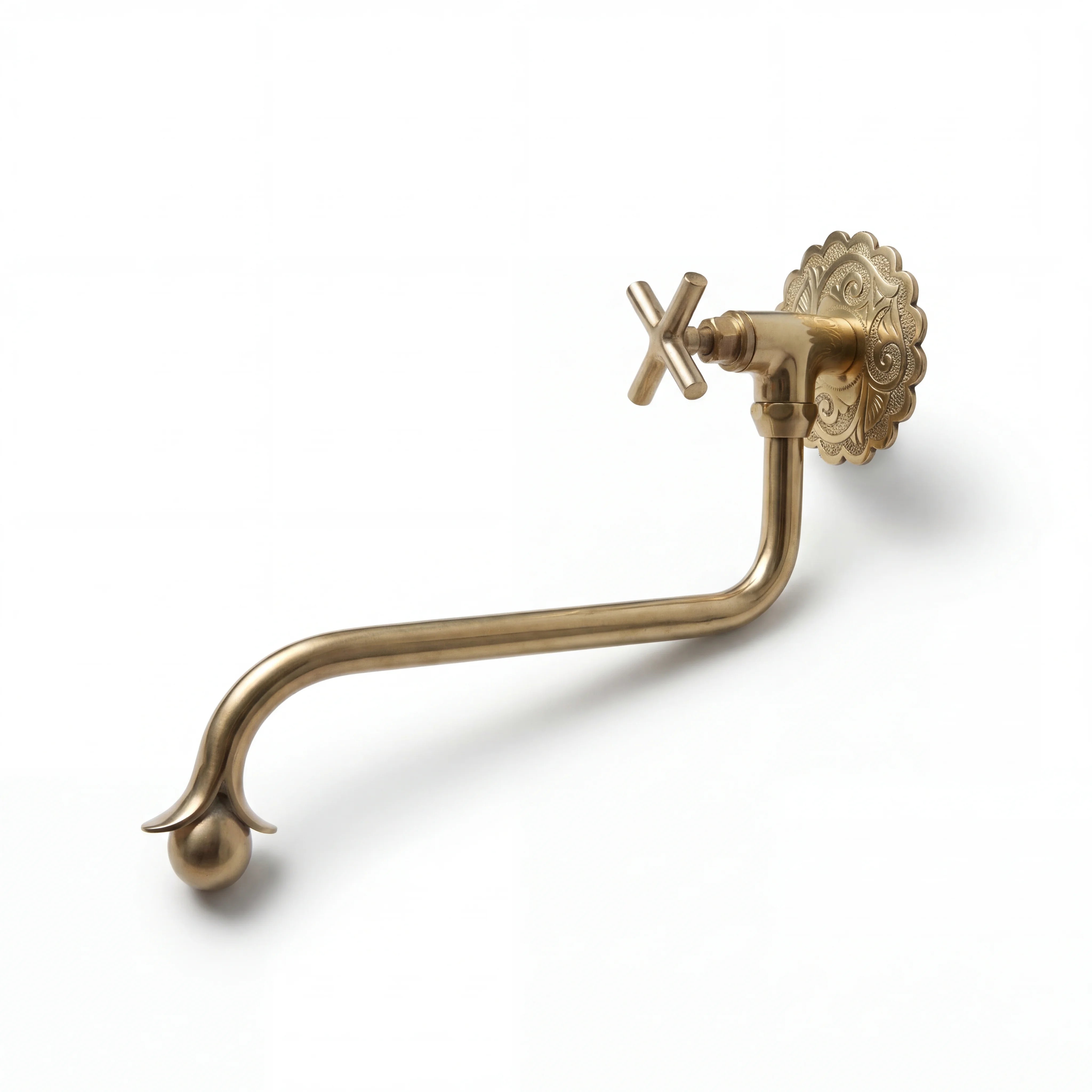 Brass Hand Engraved Pot Filler