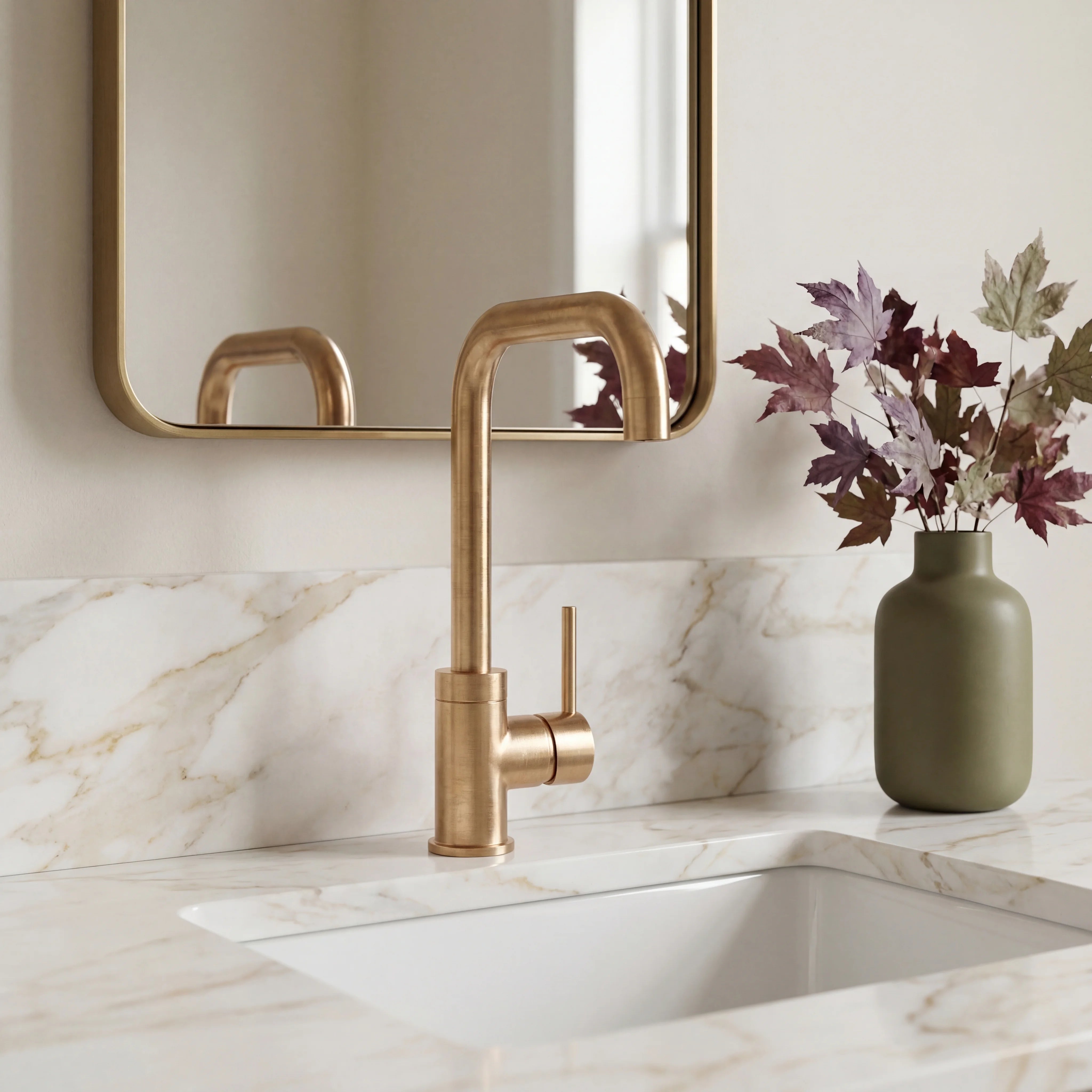Brass Square Bathroom Faucet