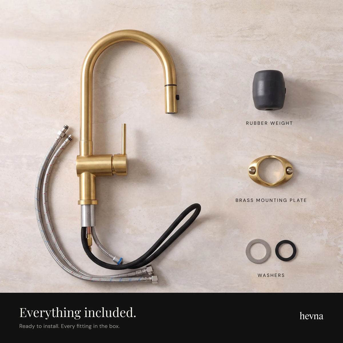Talo Pull-Down Brass Kitchen Faucet