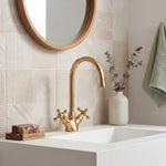 Brass Gooseneck Single Hole Bathroom Faucet