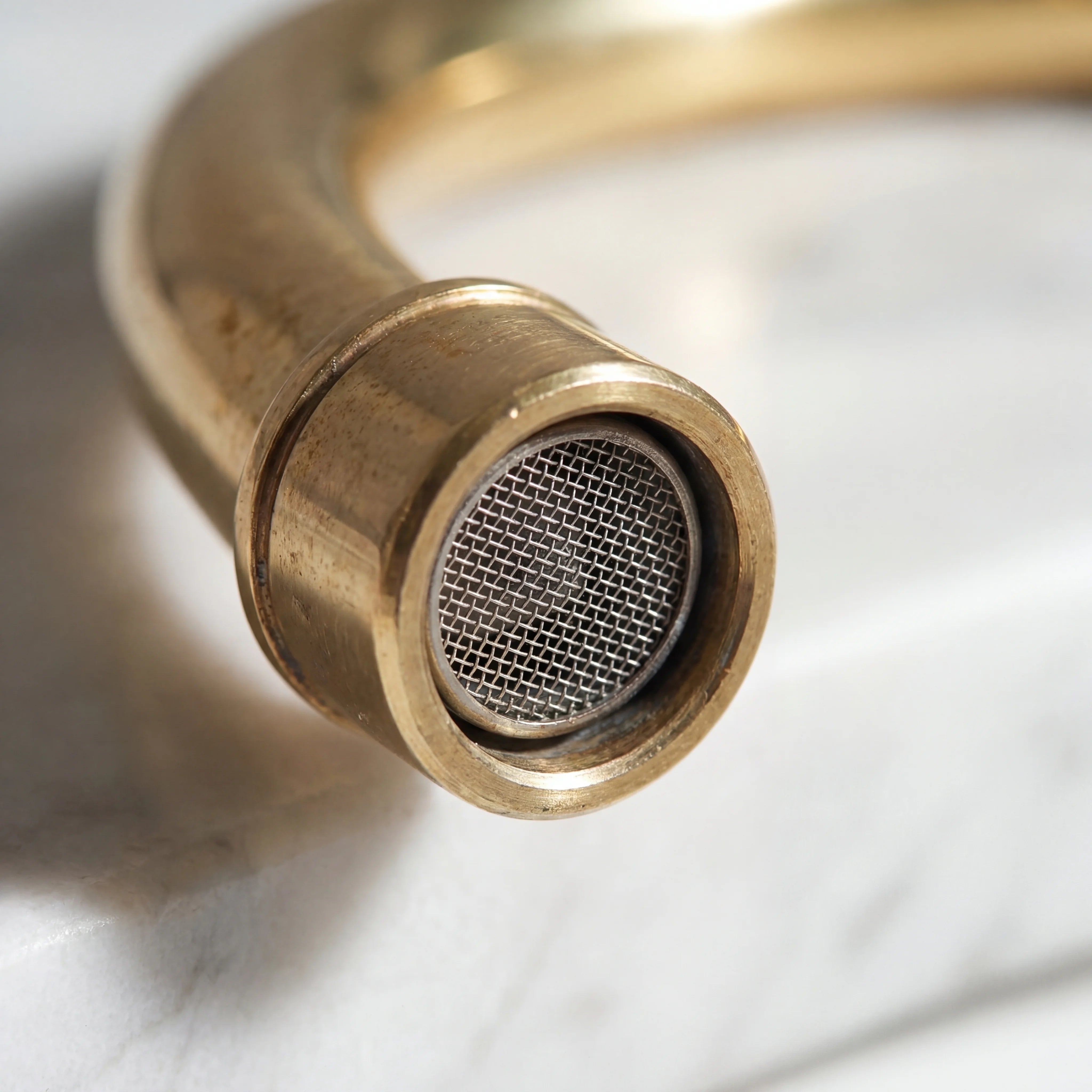 Brass Gooseneck Single Hole Bathroom Faucet