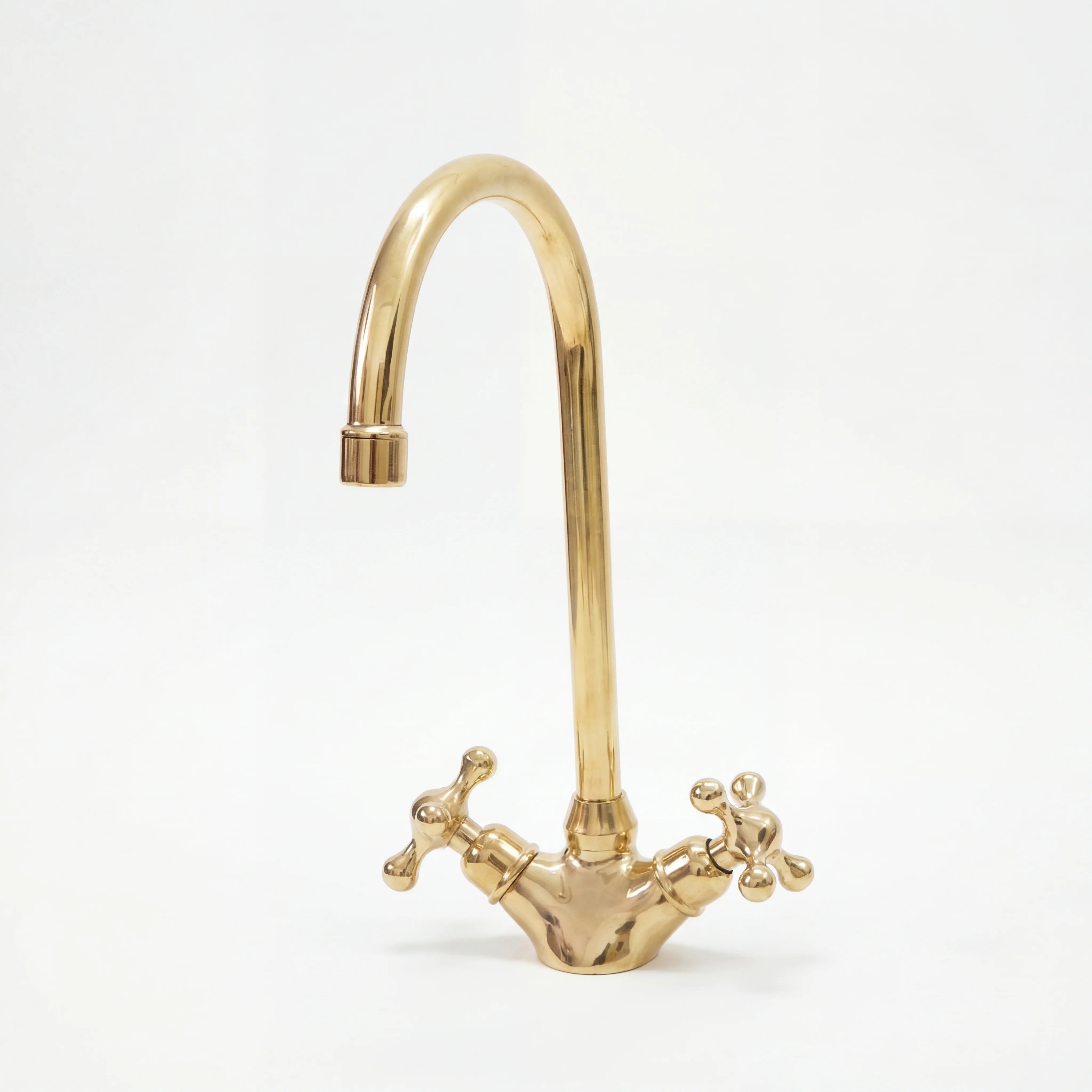 Brass Gooseneck Single Hole Bathroom Faucet