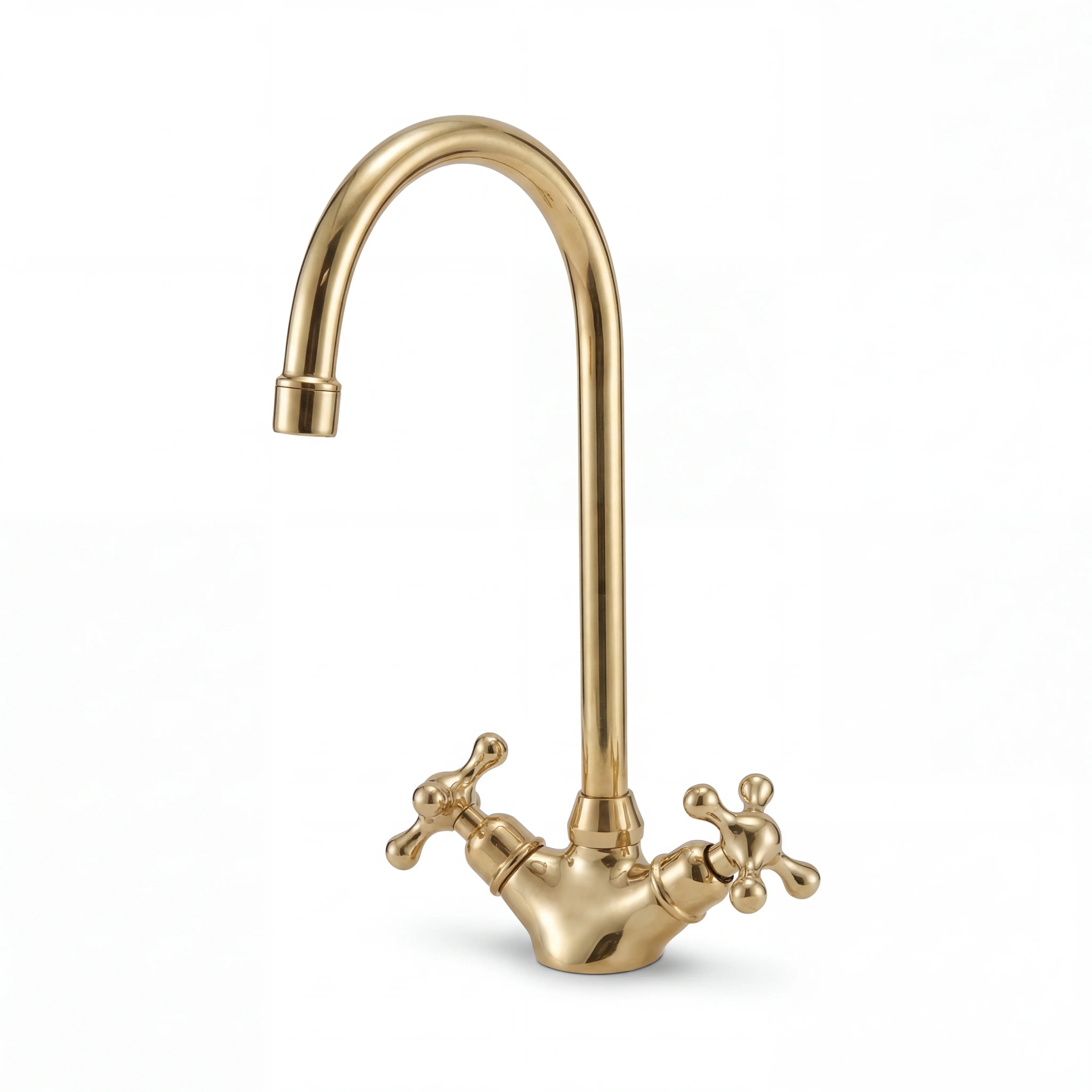 Brass Gooseneck Single Hole Bathroom Faucet